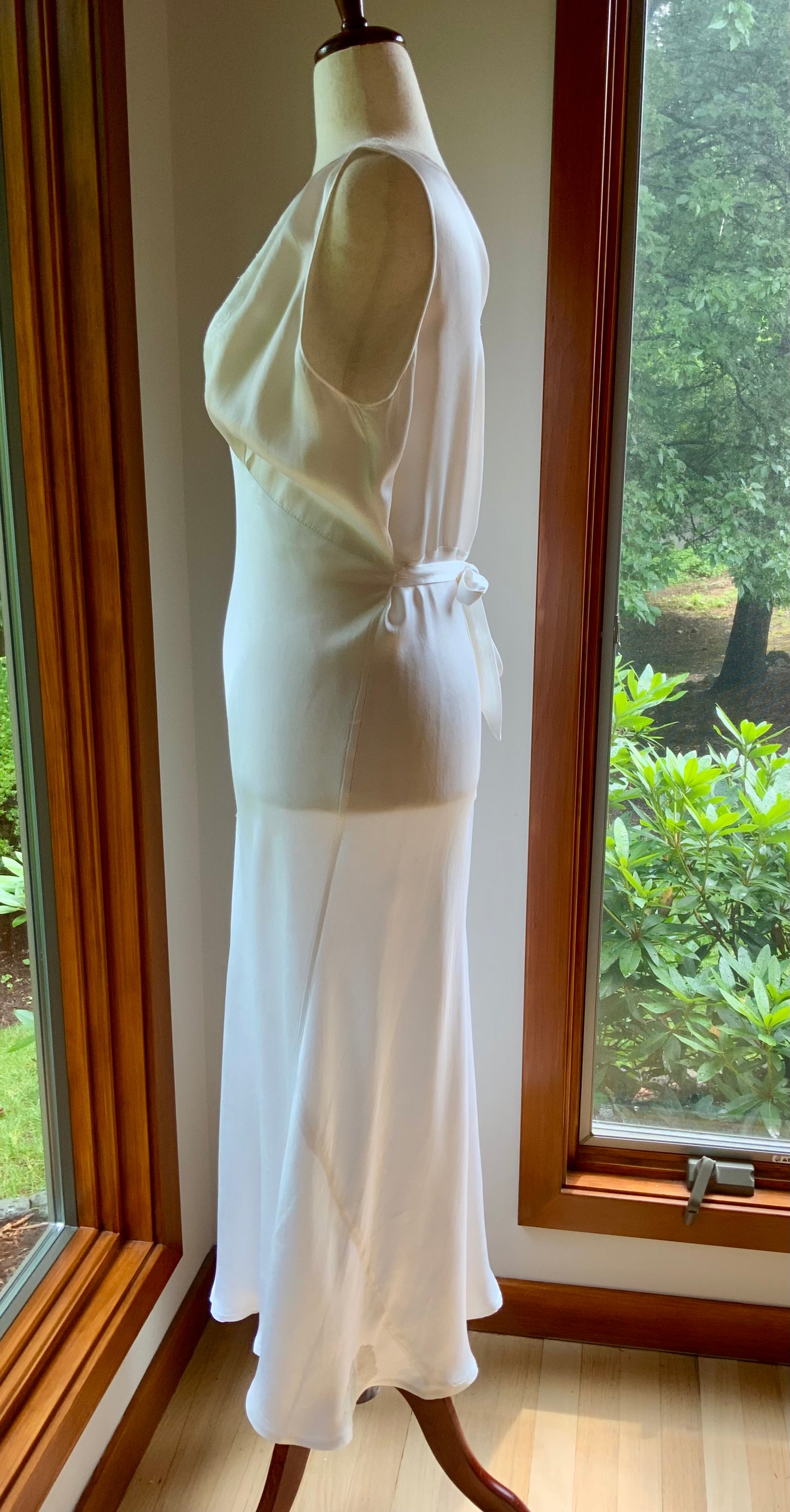 1930s Bridal Nightgown | Embroidered Bias Cut Boudoir Gown | Ivory Wedding Lingerie-30DI