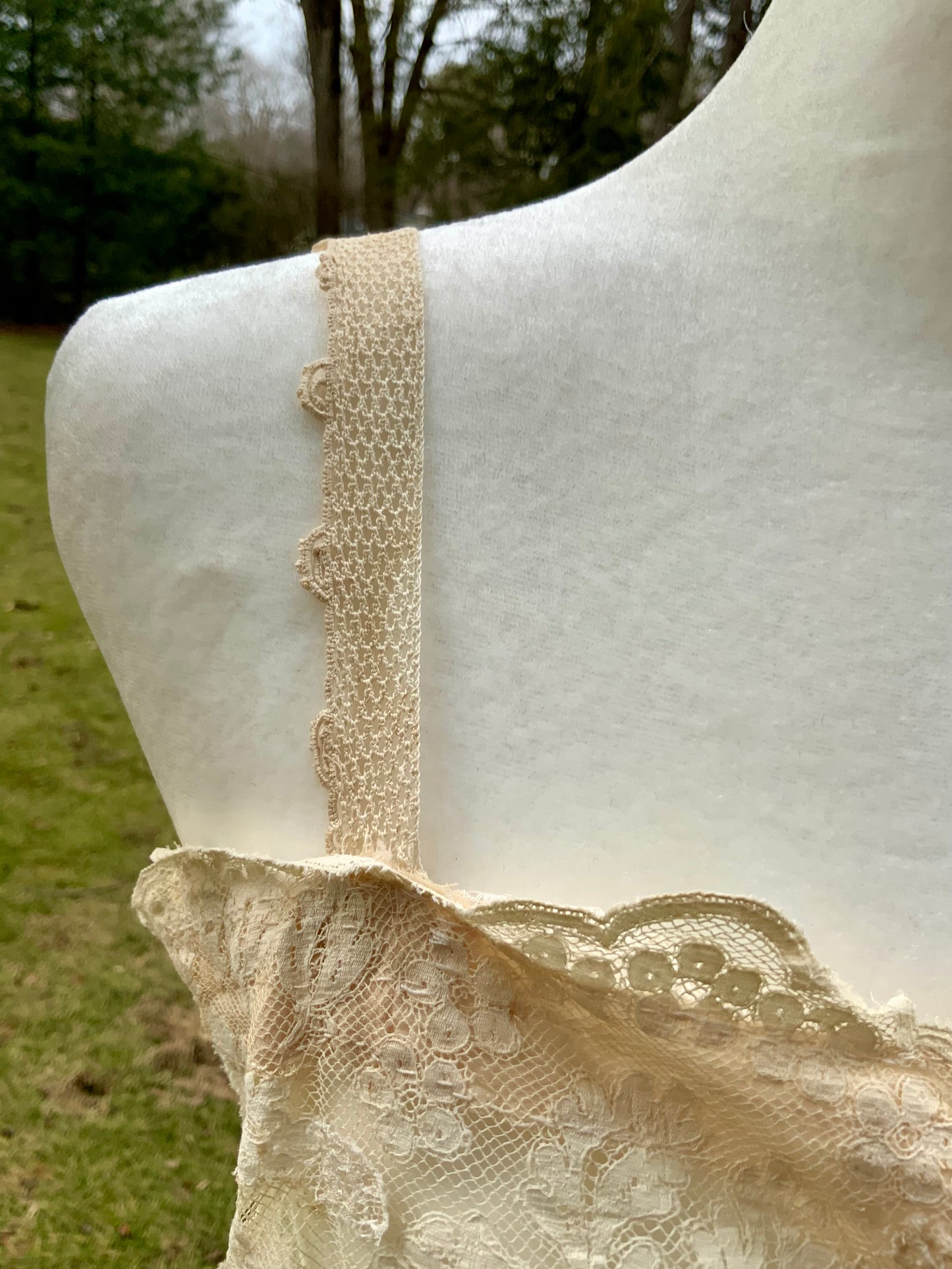 Upcycled Antique Tulle Lace Bralette - 1910