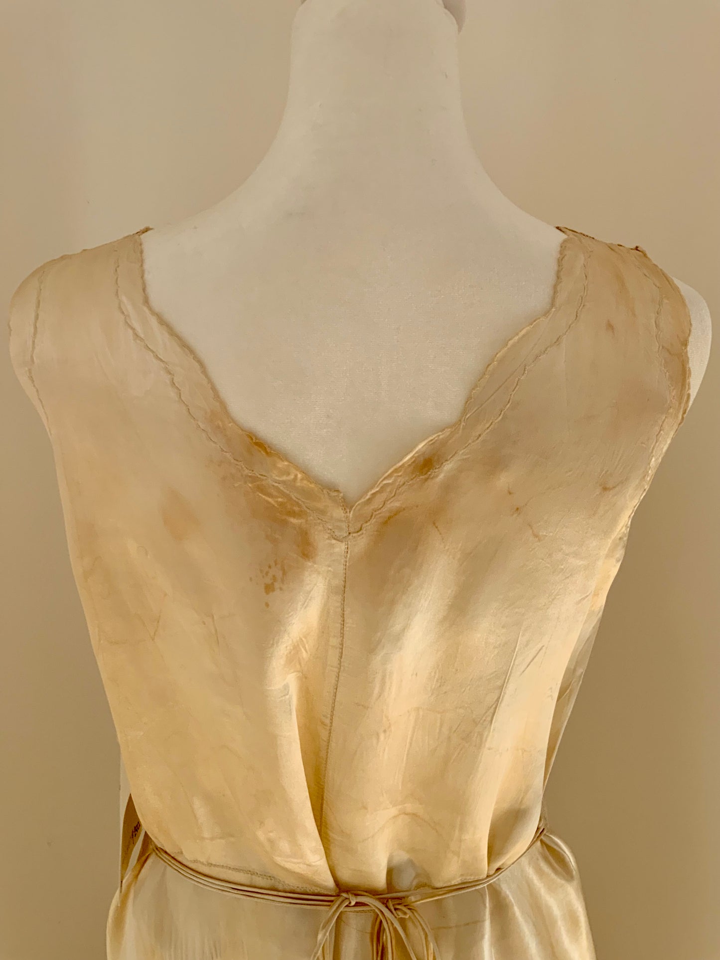 Hand Dyed Vintage Bridal lNightgown - 40s - 40I