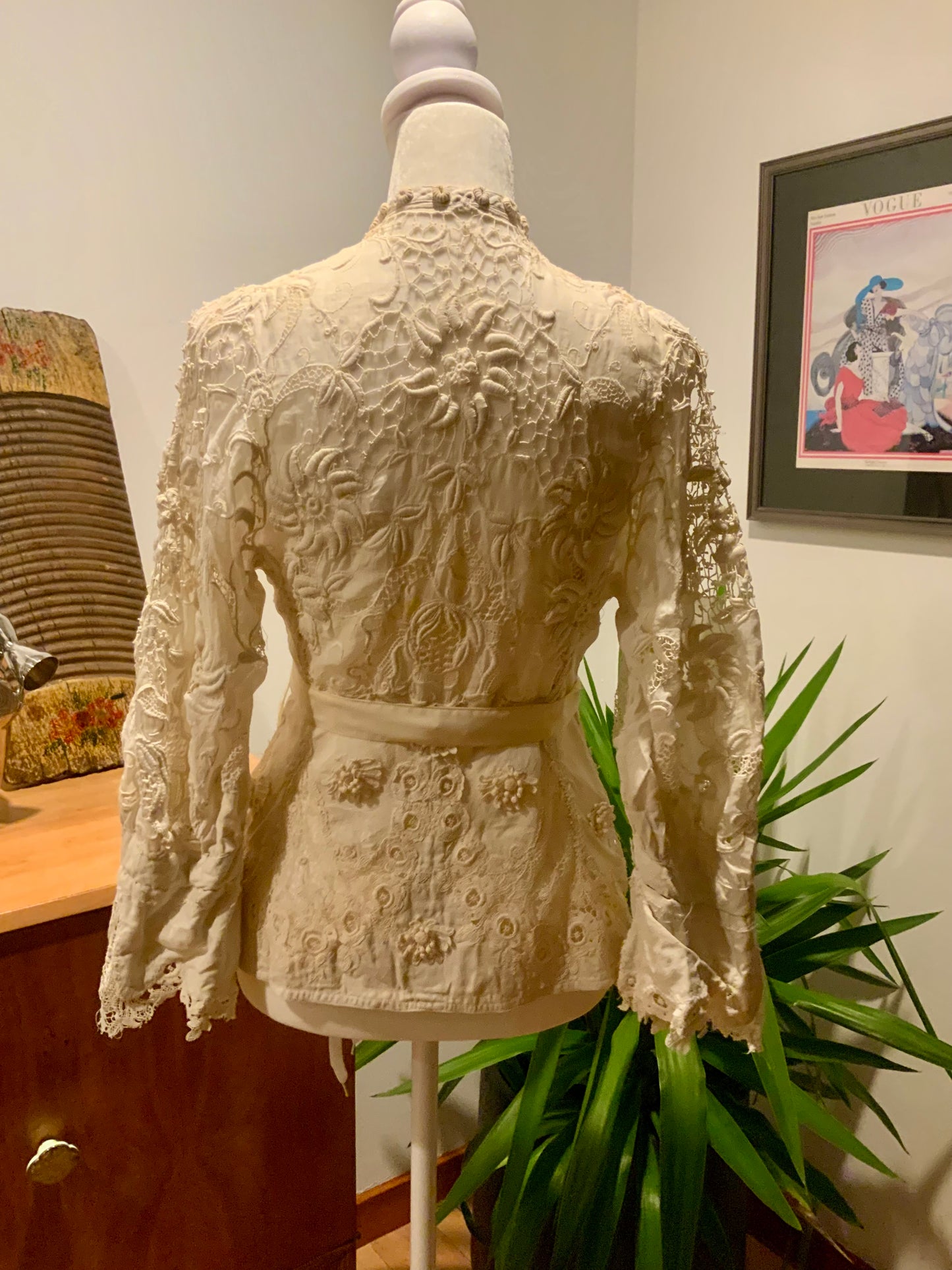 Edwardian Irish Lace & Embroidered Cotton Jacket – 1900s - ED26