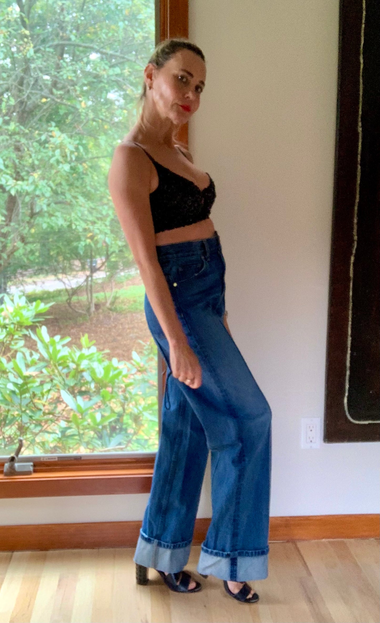 Rick Beach for Patti Capelli Black Sequined Bra Top - Late 70s/Early 80s - 80F