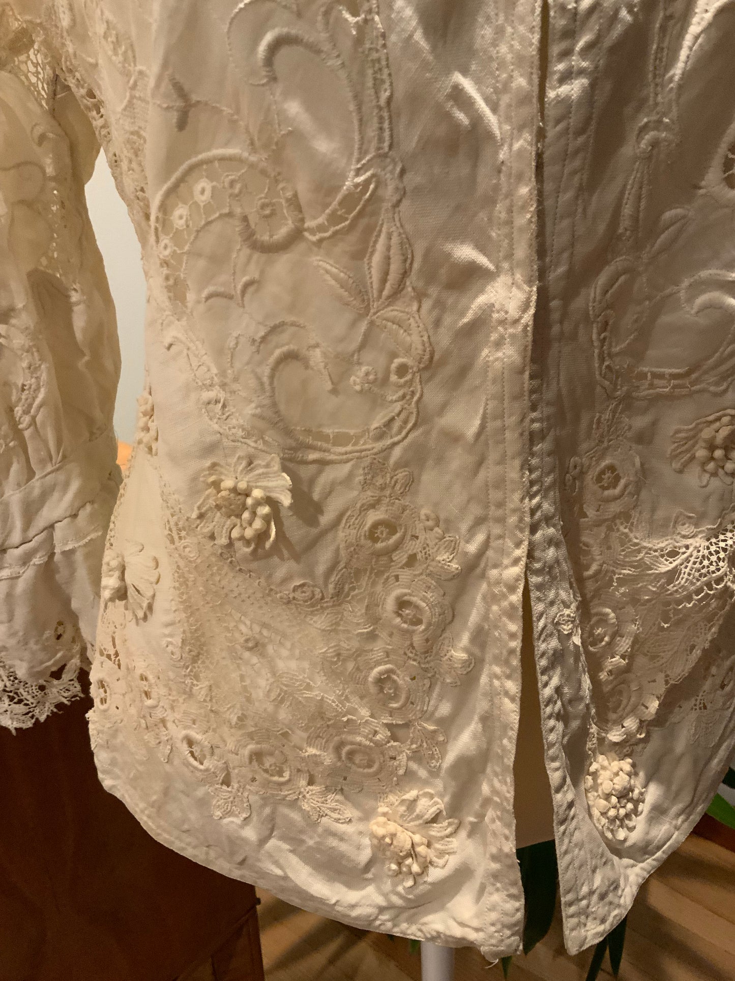 Edwardian Irish Lace & Embroidered Cotton Jacket – 1900s - ED26