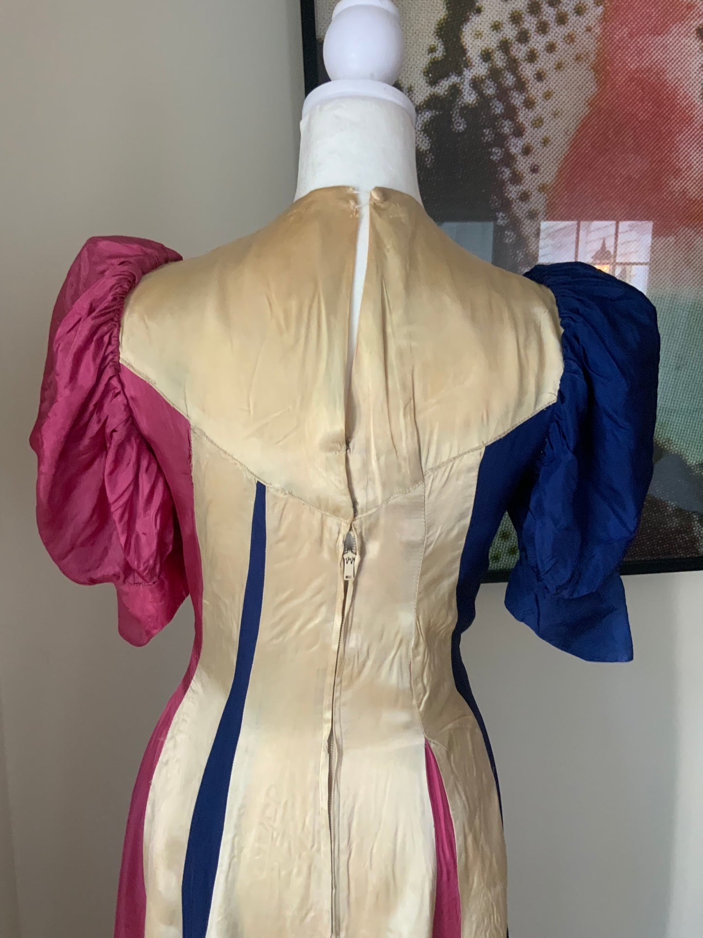 RARE Satin Evening Dress - 30s Early 40s - 30AG