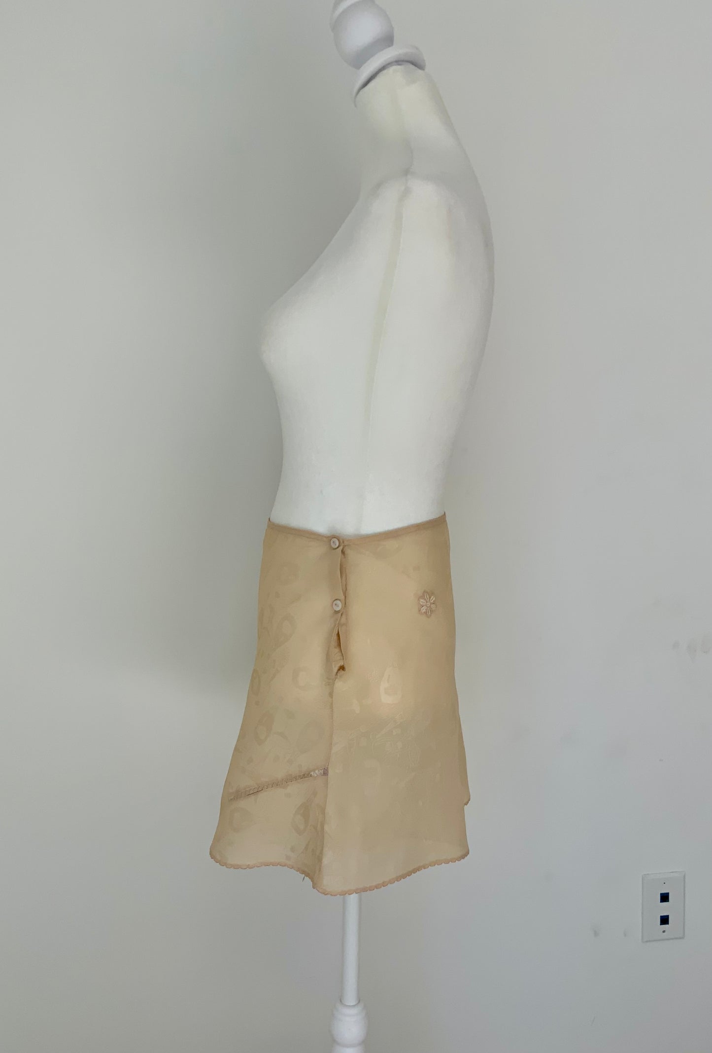 1950s Champagne Novelty Jacquard Tap Pants | Silk Blend Cocktail Motif Boudoir Shorts-50BE