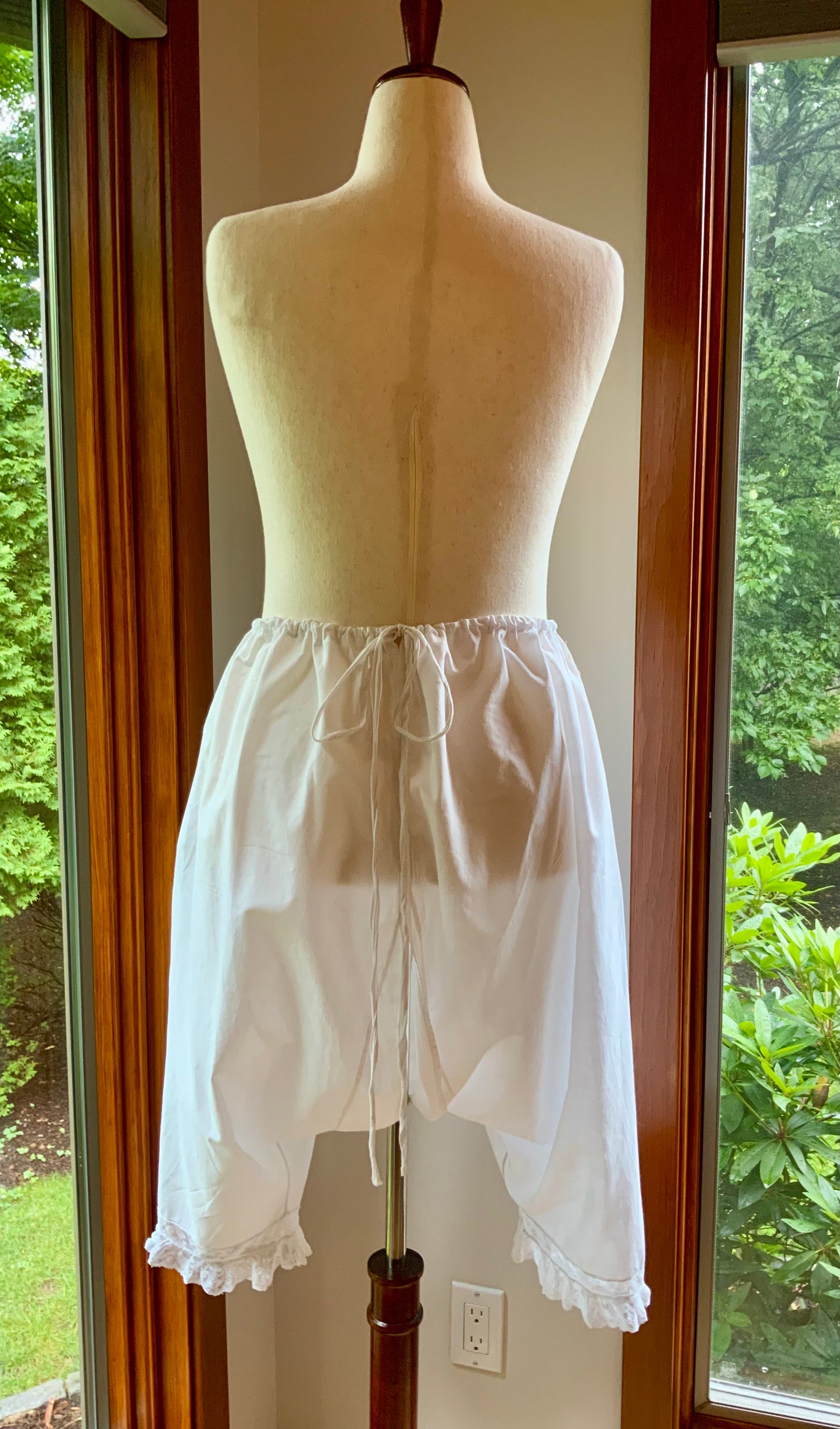 Authentic Edwardian White Cotton Split Drawers | Antique Lace Bloomers | Open Crotch Pantalettes | c.1905–1915-ED86