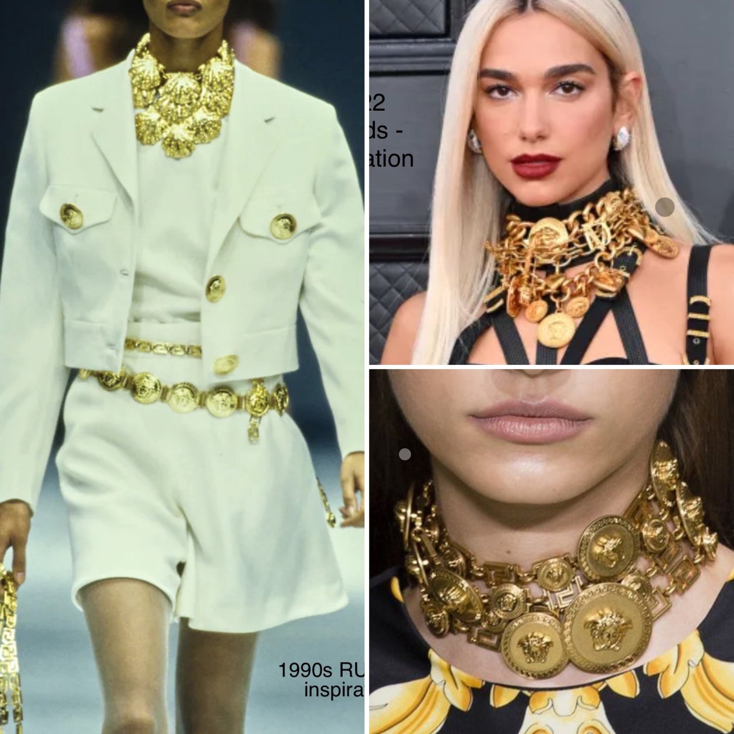 1990s Gianni Versace (pre death) Haute Couture Runway Medusa Necklace