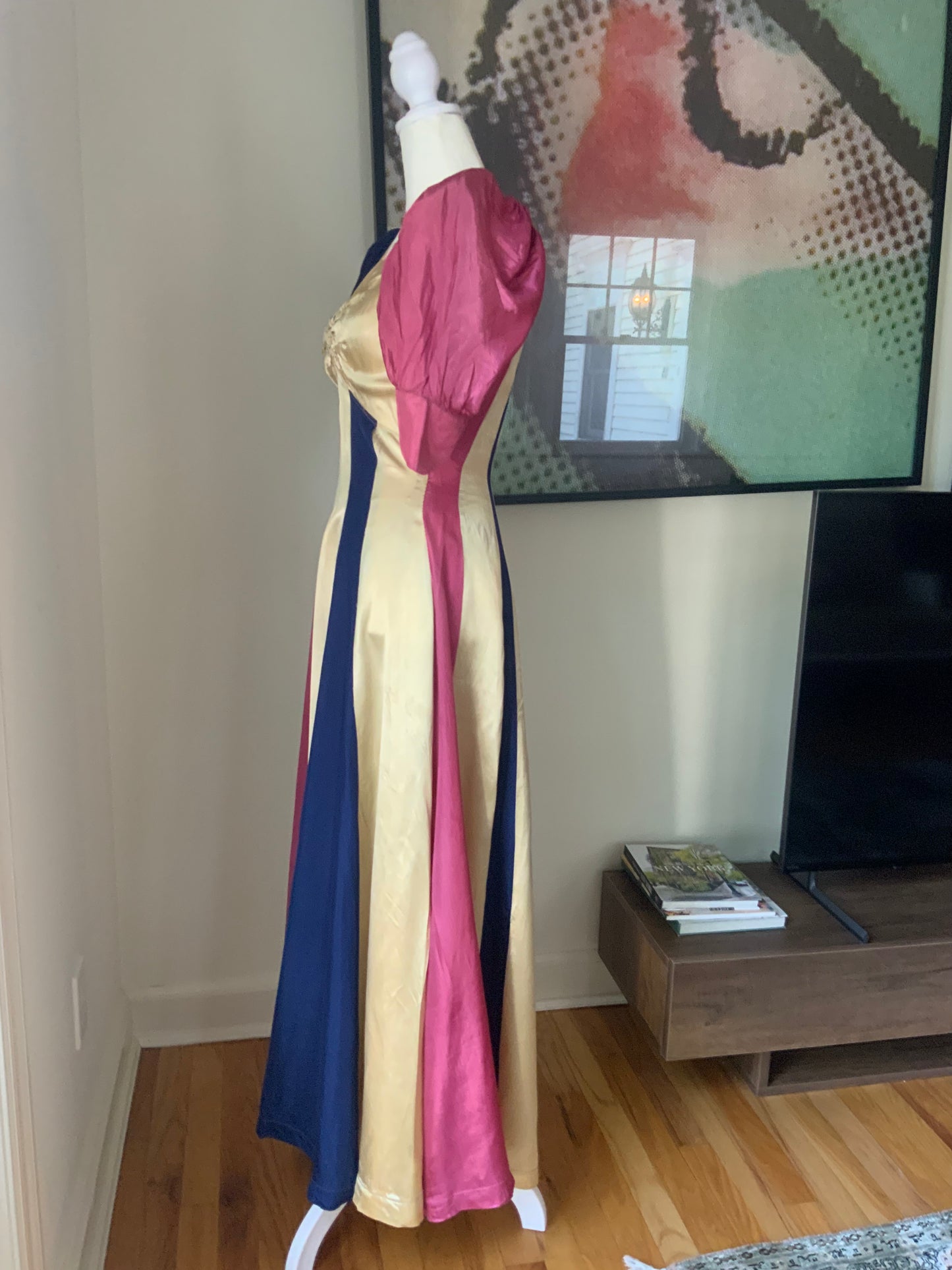 RARE Satin Evening Dress - 30s Early 40s - 30AG