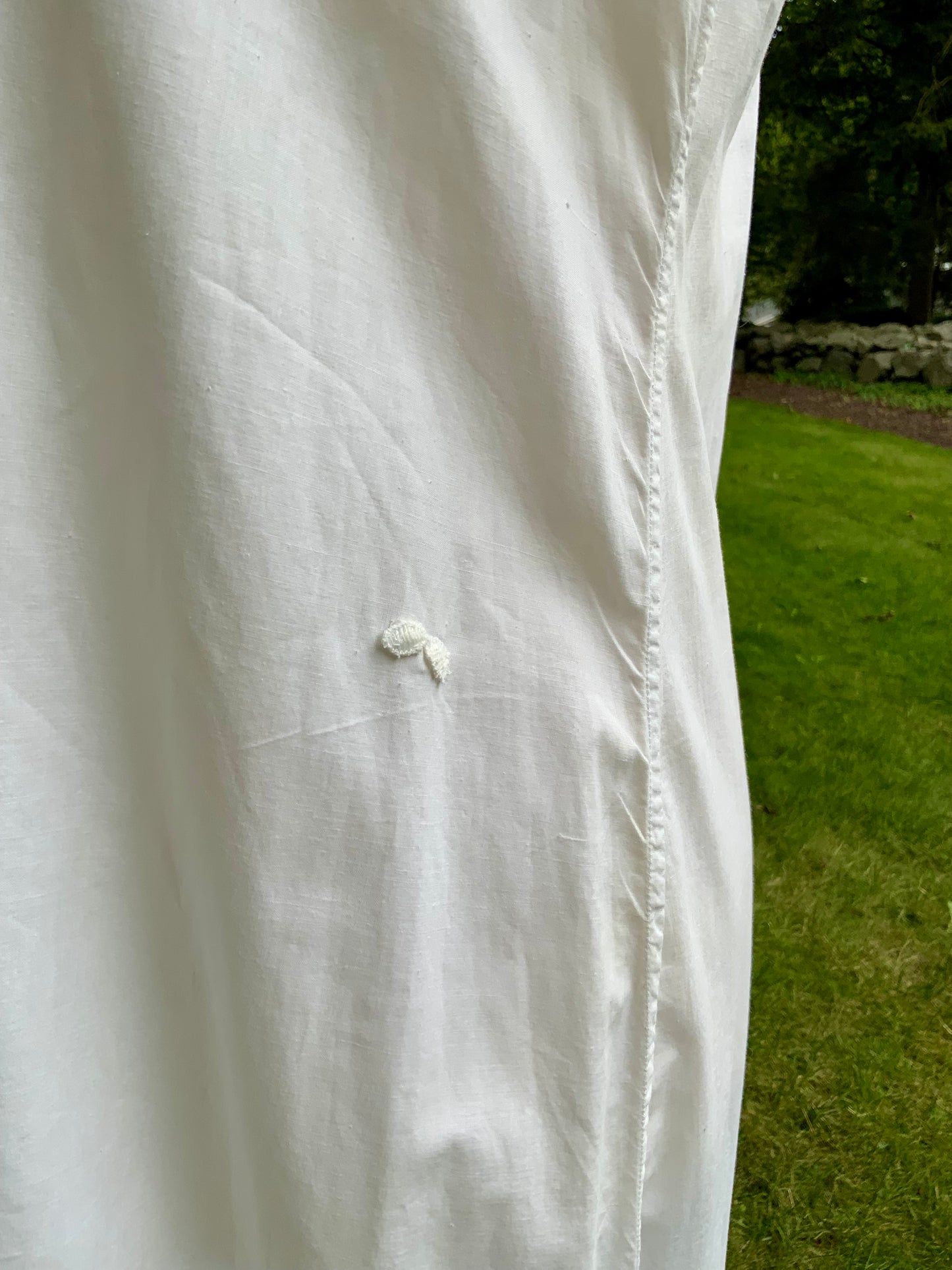 Late Edwardian White Cotton Nightgown. Antique Embroidered Cutwork Dress. Circa 1910s.ED100
