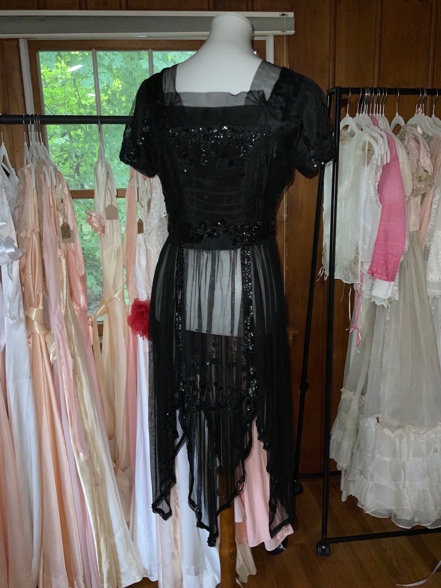 black sheer dress - 20s