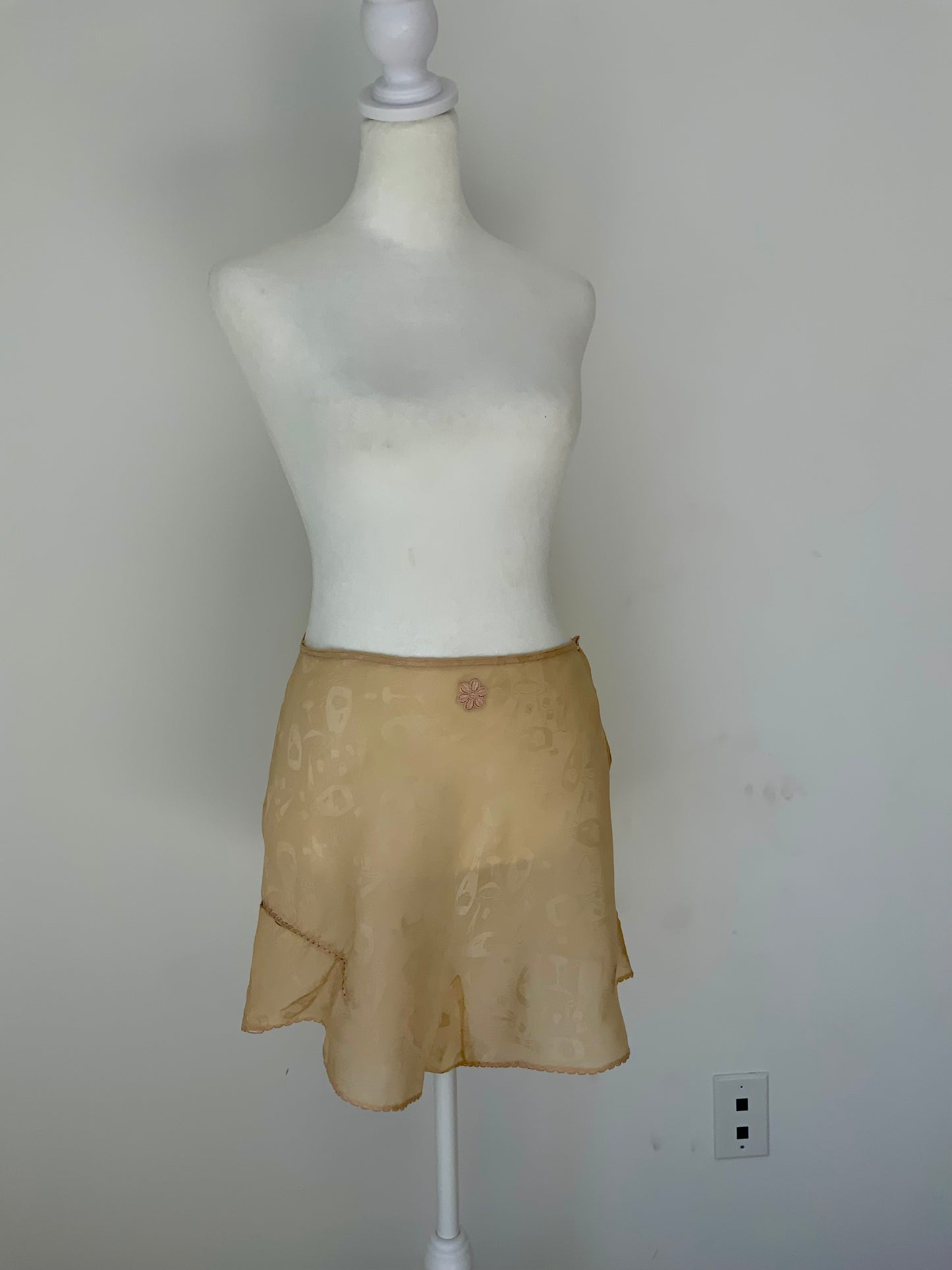 1950s Champagne Novelty Jacquard Tap Pants | Silk Blend Cocktail Motif Boudoir Shorts-50BE