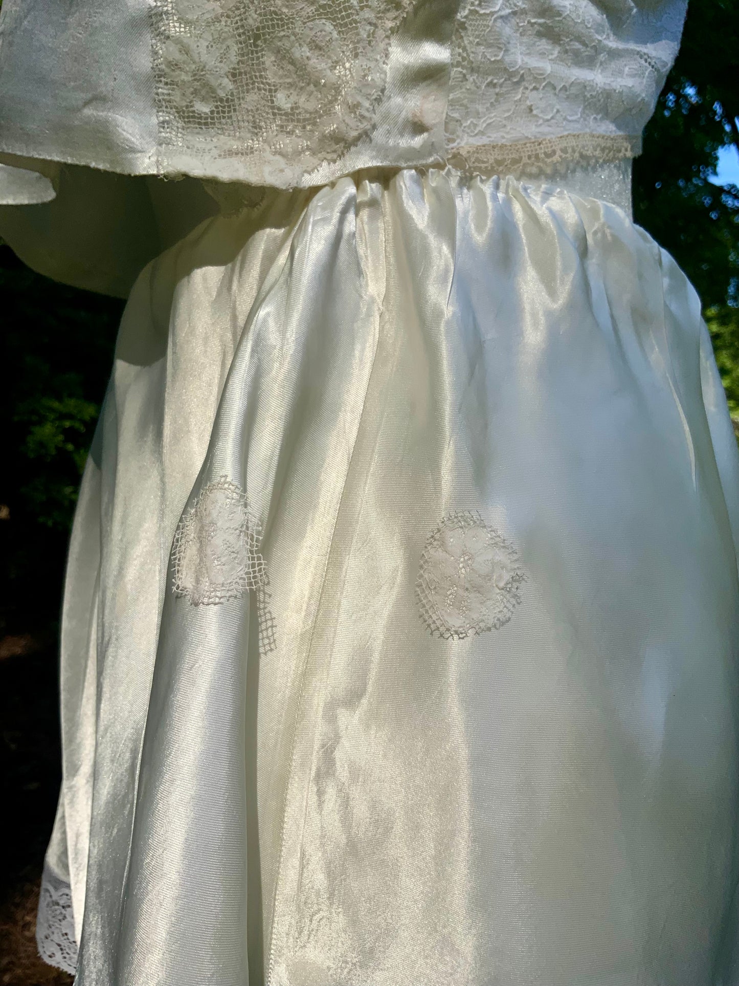 One-of-a-Kind Reconstructed 1940s Silk Set | Vintage Lace Top & Skirt-40CF