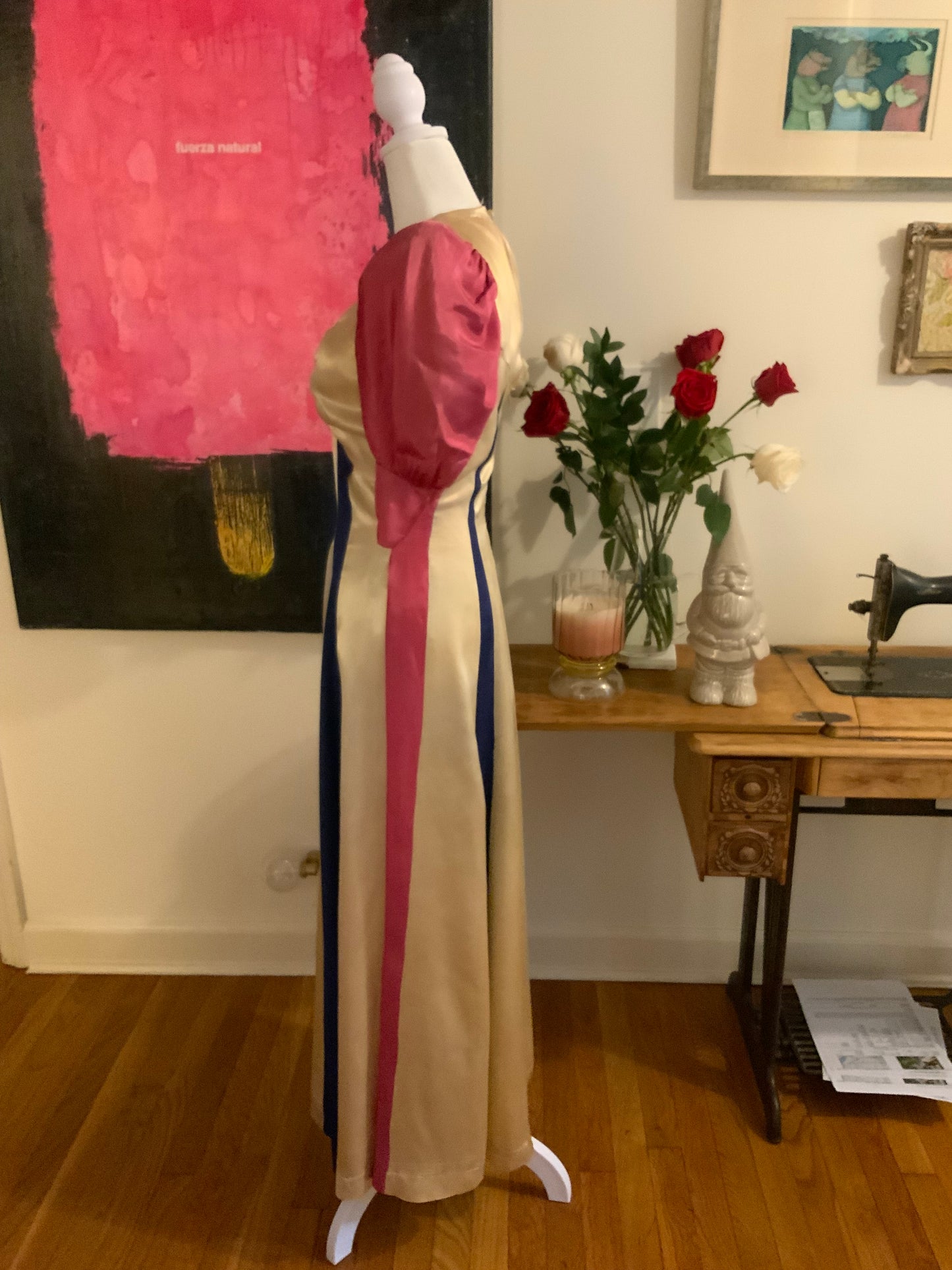 RARE Satin Evening Dress - 30s Early 40s - 30AG