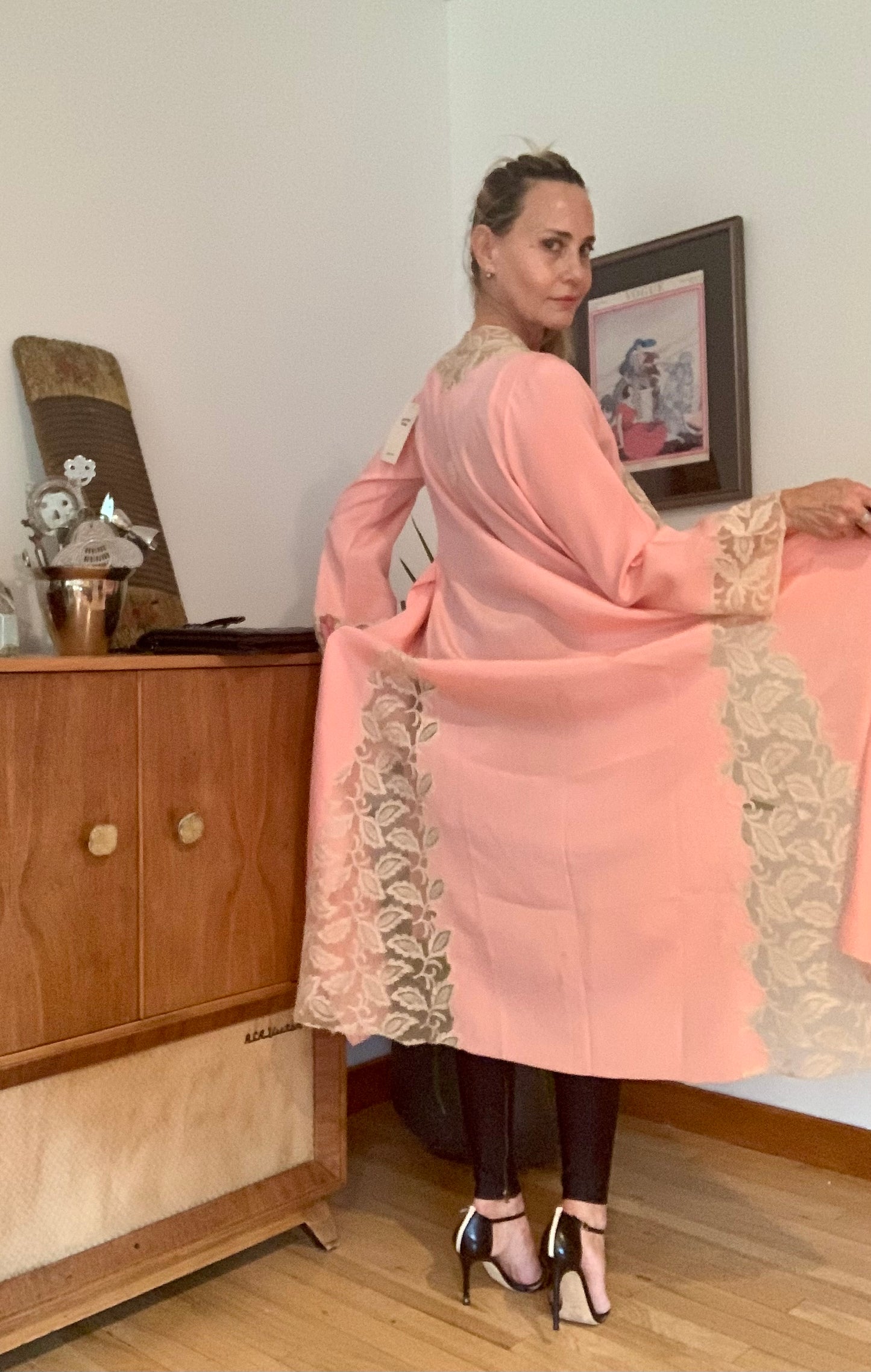 Silk Lace Robe - 50s - Luxury Lingerie-50BQ