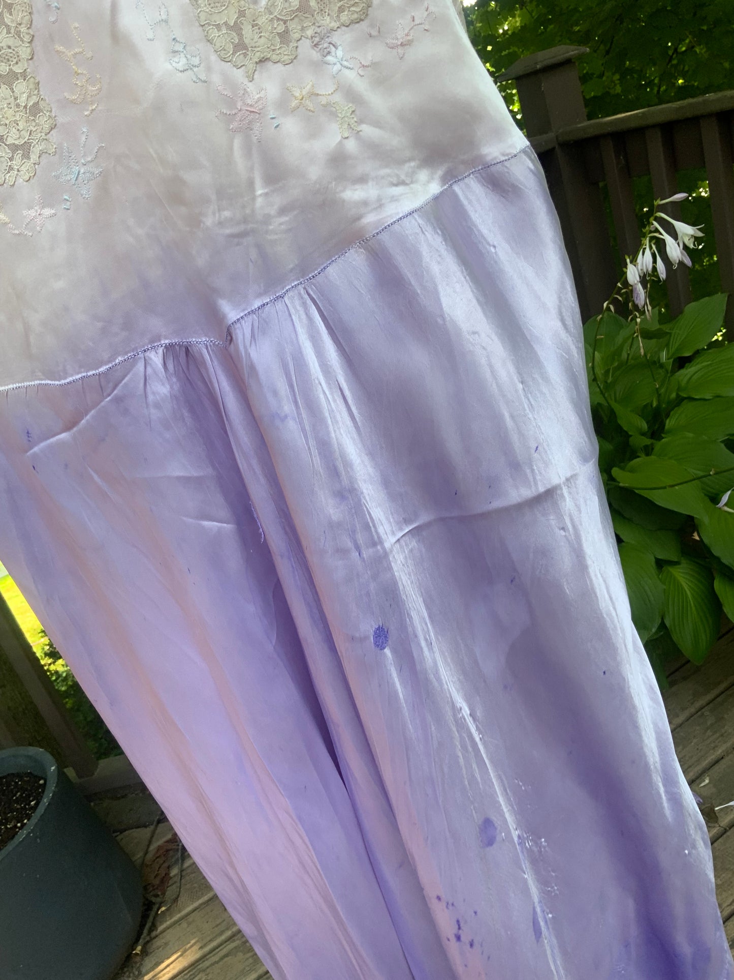 Hand Dyed Satin Nightgown- 50s