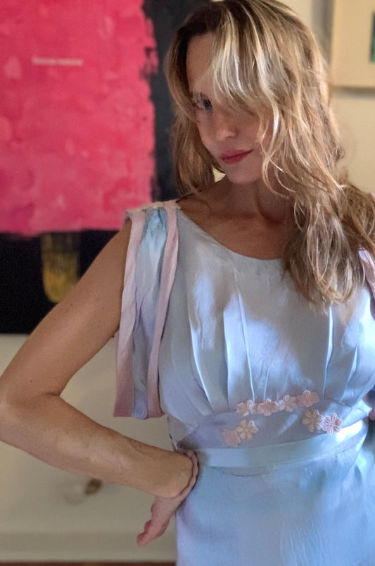 Satin Evening Gown - 40s - 40B