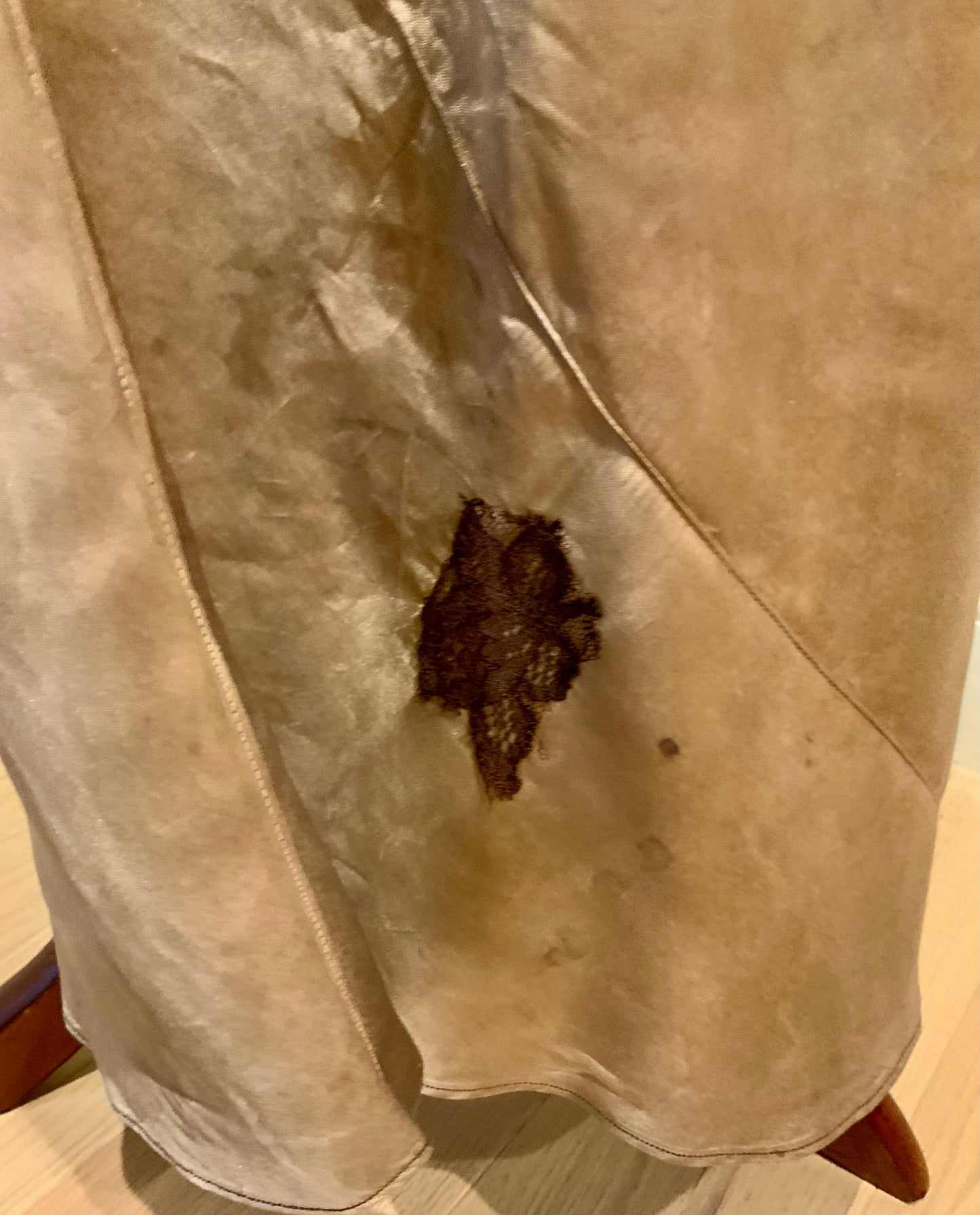 Hand Dyed 1930s-40s Bias Cut Satin Slip Dress | Chocolate Lace | Old Hollywood Lingerie
-30CB