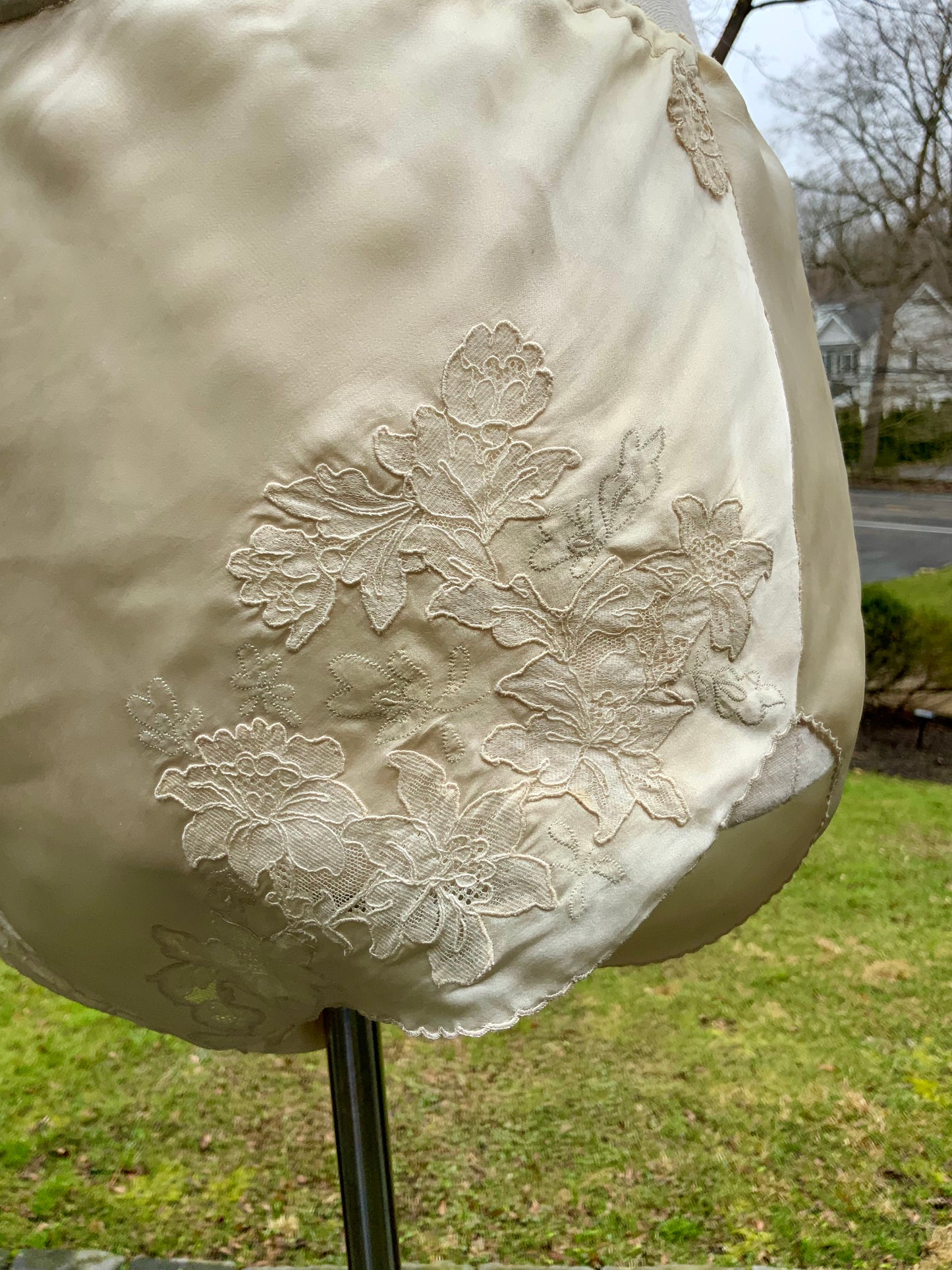 Antique Silk Tap Pants Bloomers Embroidered Lace Edwardian Lingerie Ivory Silk Panties-20AH