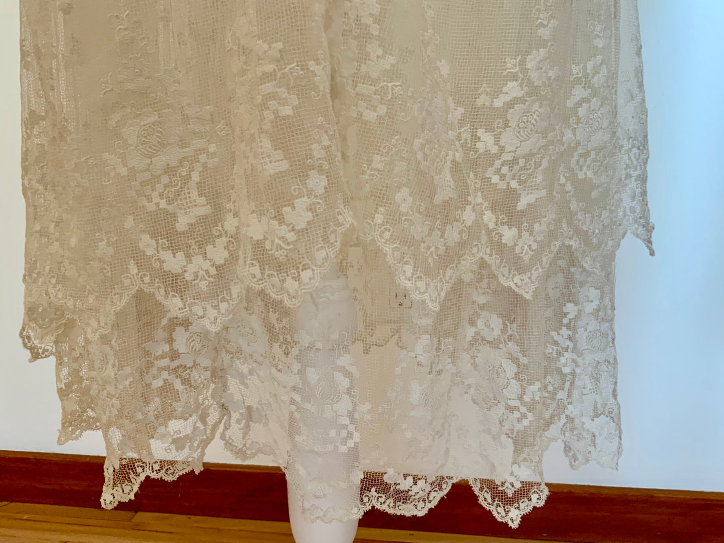 Antique Tulle Dress -Filet Lace – Early 1900s – ED40