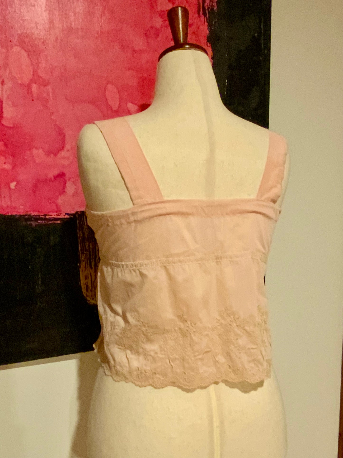 Edwardian Silk Camisole Corset Cover c.1905–1915 | Antique Embroidered Lingerie Top | Belle Époque Undergarment-ED48