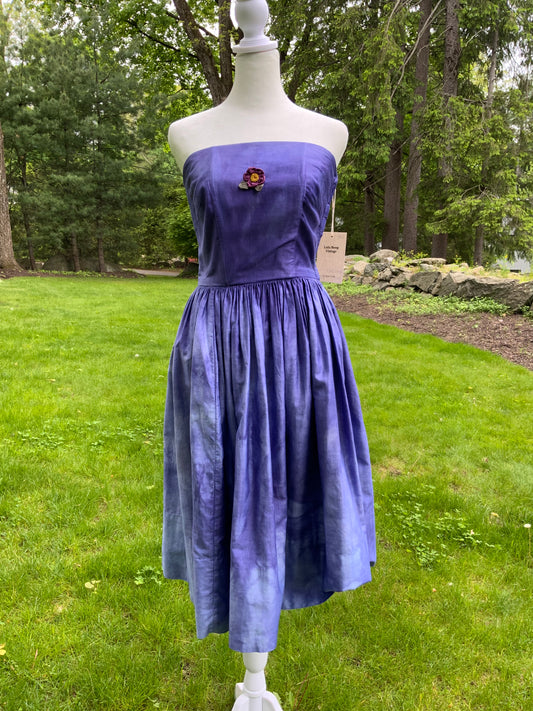 Hand Dyed Strapless Dress with Removable Floral Brooch
-50BB