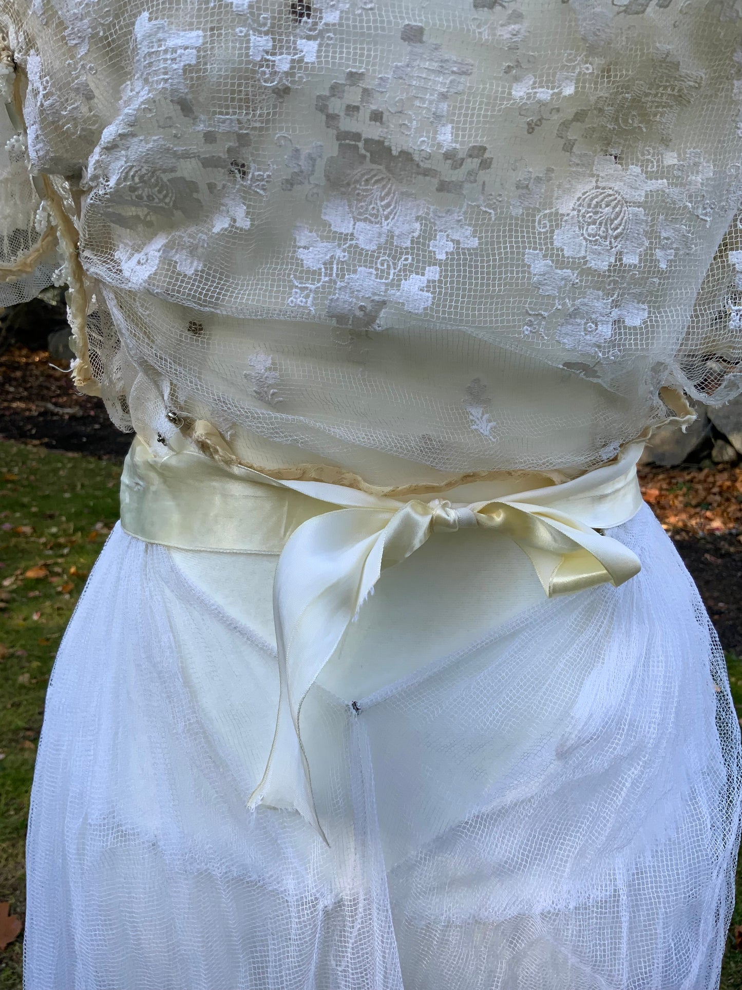 Antique Tulle Dress -Filet Lace – Early 1900s – ED40