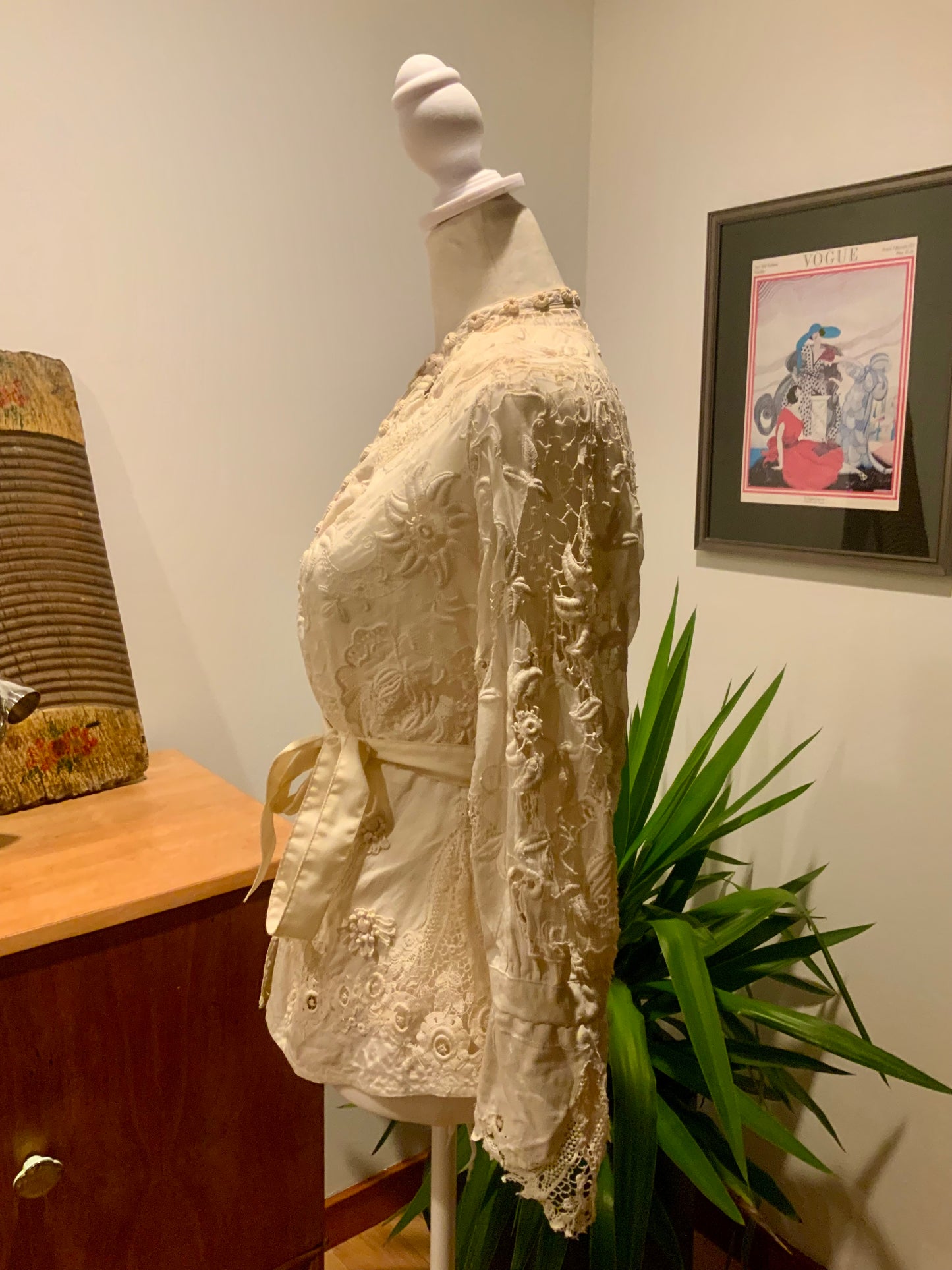 Edwardian Irish Lace & Embroidered Cotton Jacket – 1900s - ED26