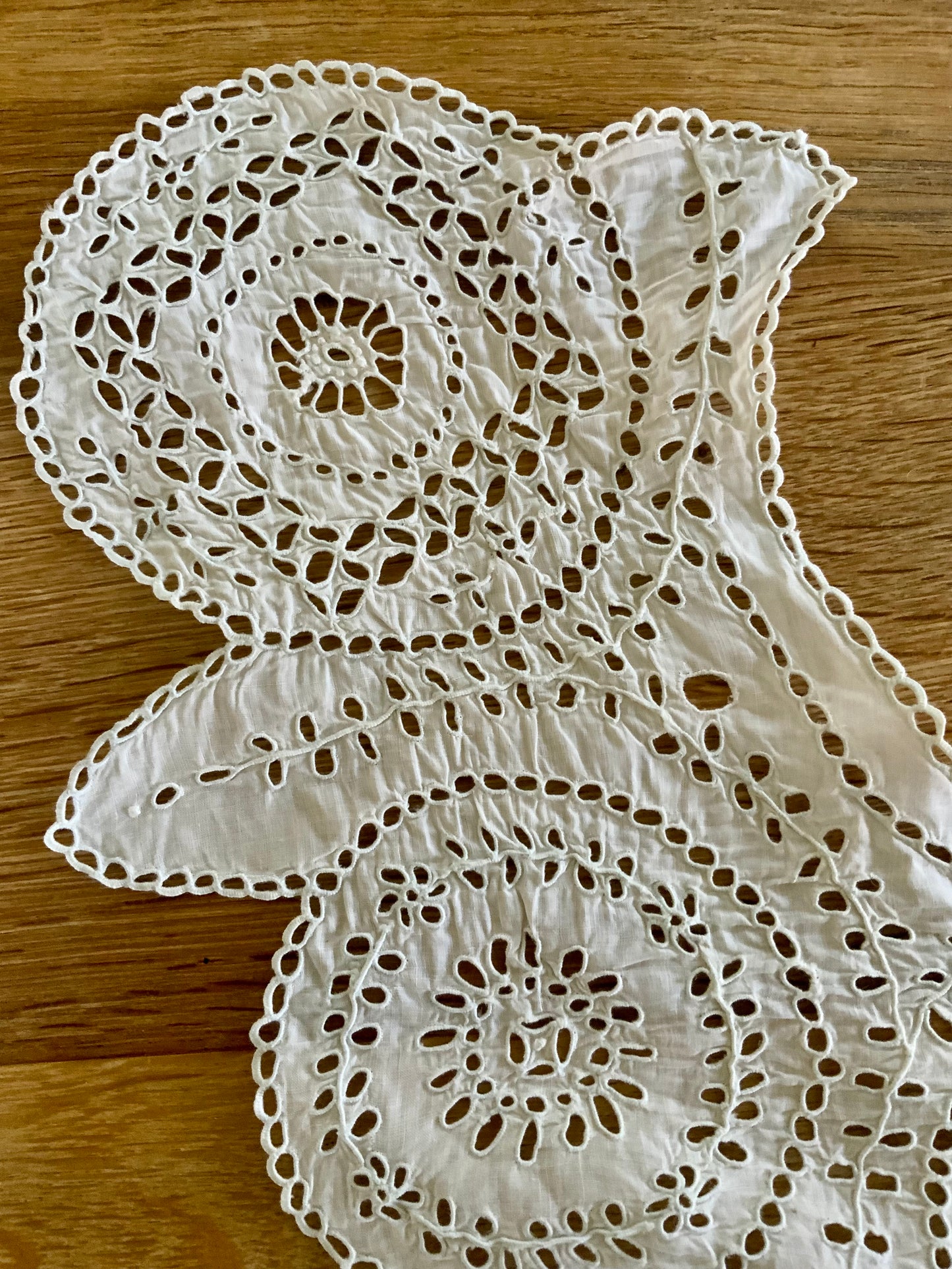 Antique Edwardian Cutwork Cotton Collar – Broderie Anglaise Embroidered Detachable Collar