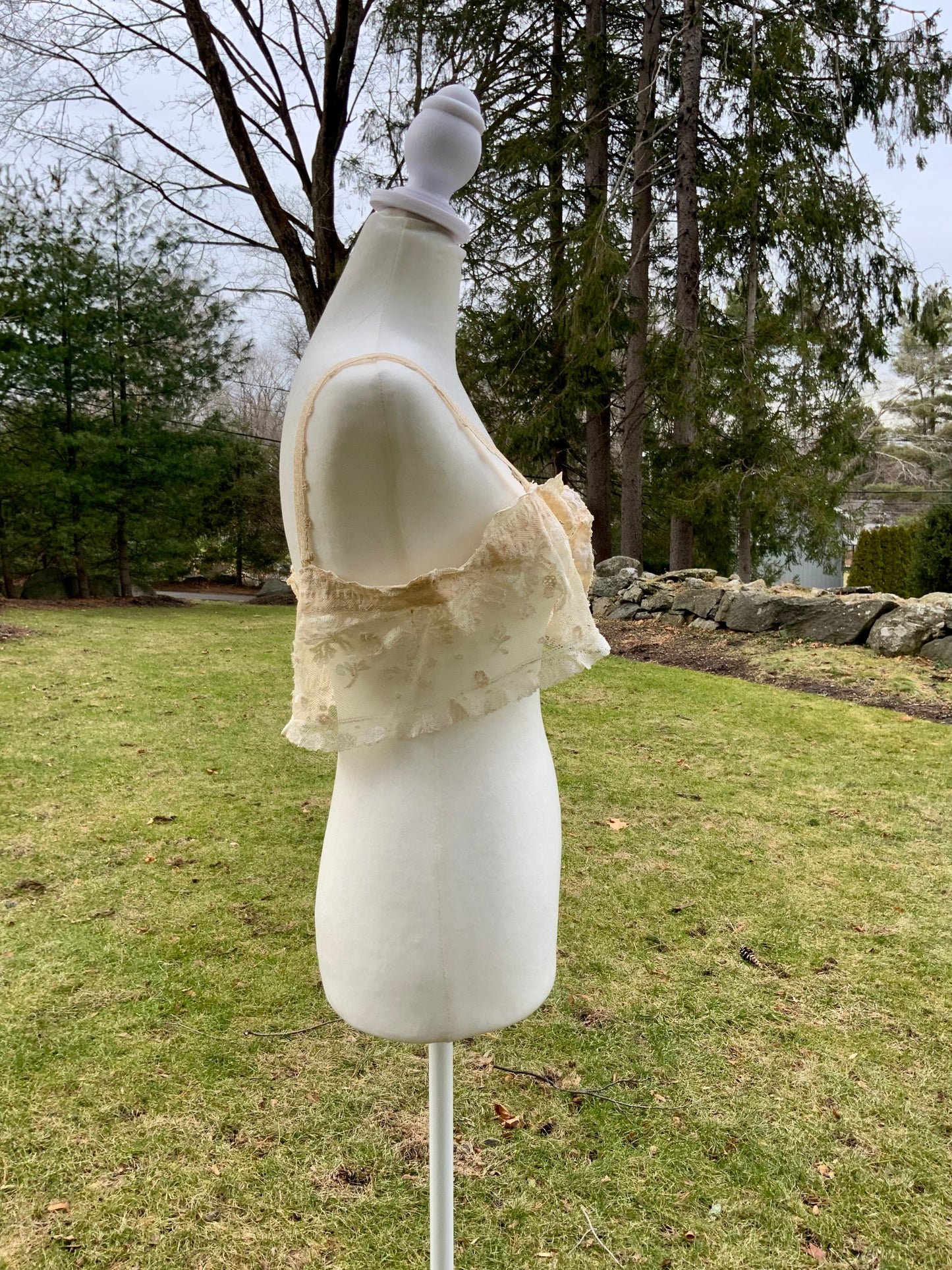 Upcycled Antique Tulle Lace Bralette - 1910