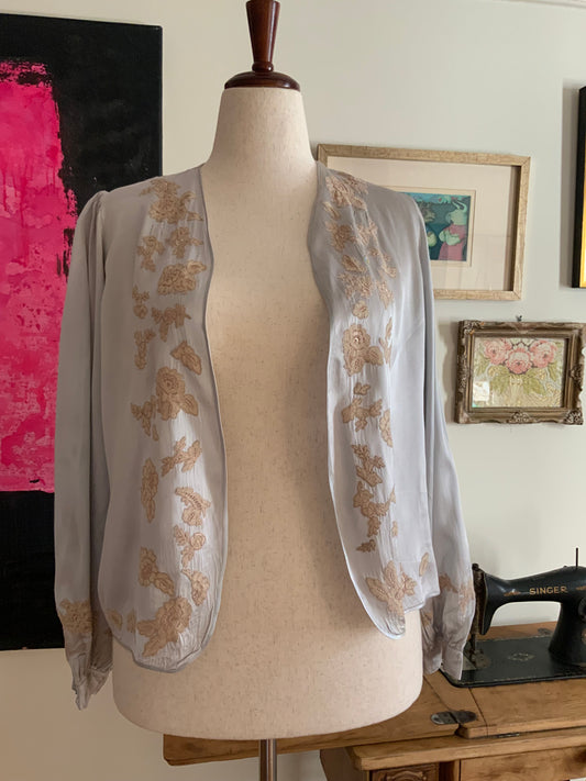 Satin Lace Bed Jacket - 30s