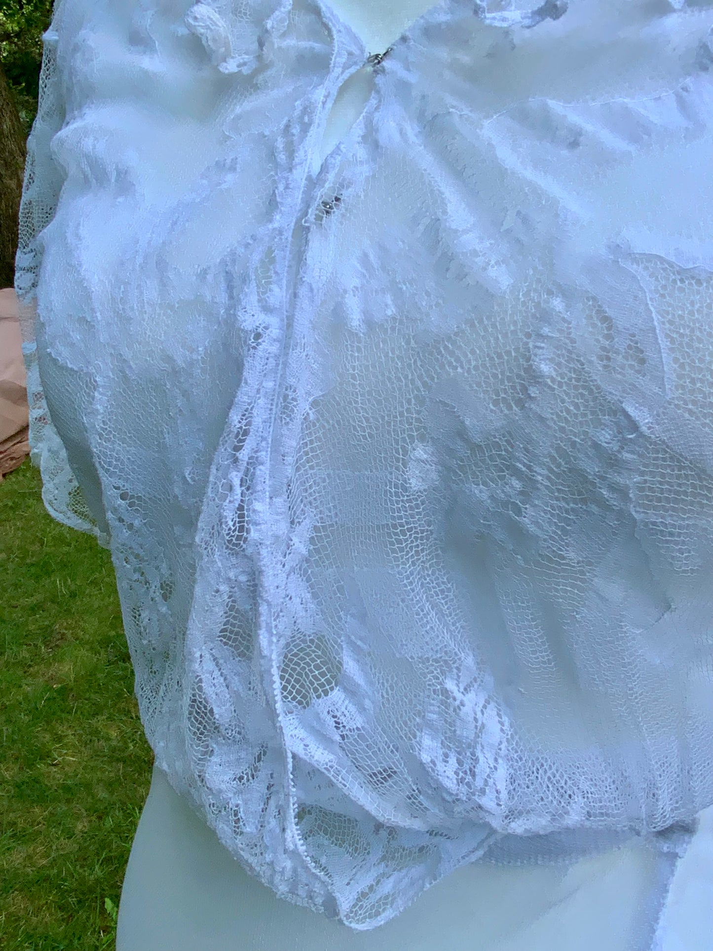 1930s Sheer White Tulle Lace Dress Vintage Bridal Dress Romantic Wedding Dress Floral Tulle Gown Ethereal Dress- Iconic -30DN