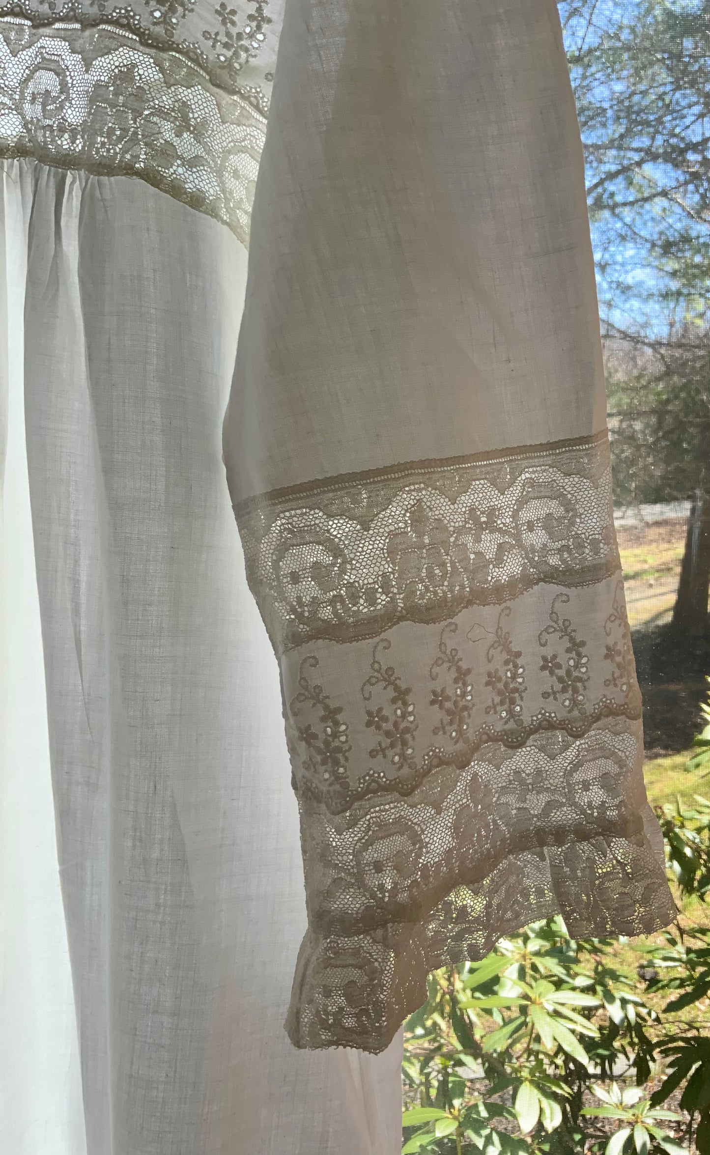 Vintage 1970s Christian Dior Lingerie White Cotton Lace Nightgown Dress | Romantic Edwardian Revival-70Z