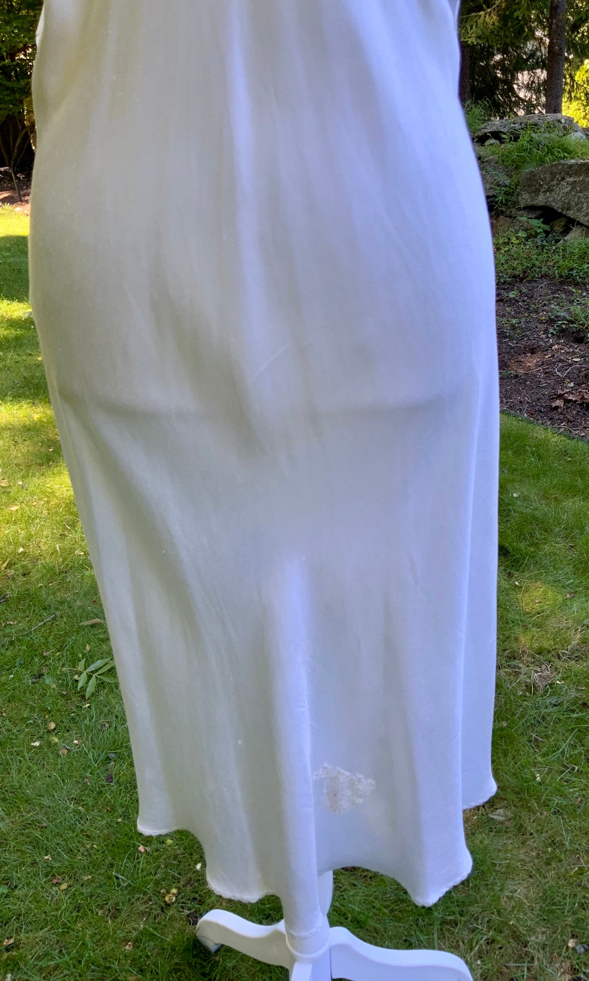1930s Ivory Satin Bias Cut Slip Dress.40BY