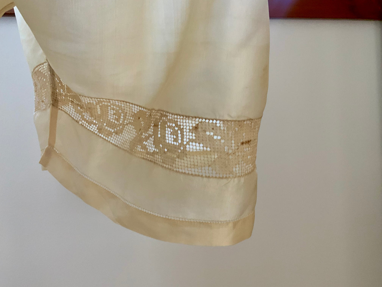 Edwardian Silk Pantalettes with Filet Lace • Antique Bloomers • Victorian Drawers • 1900s Boudoir Lingerie-ED52