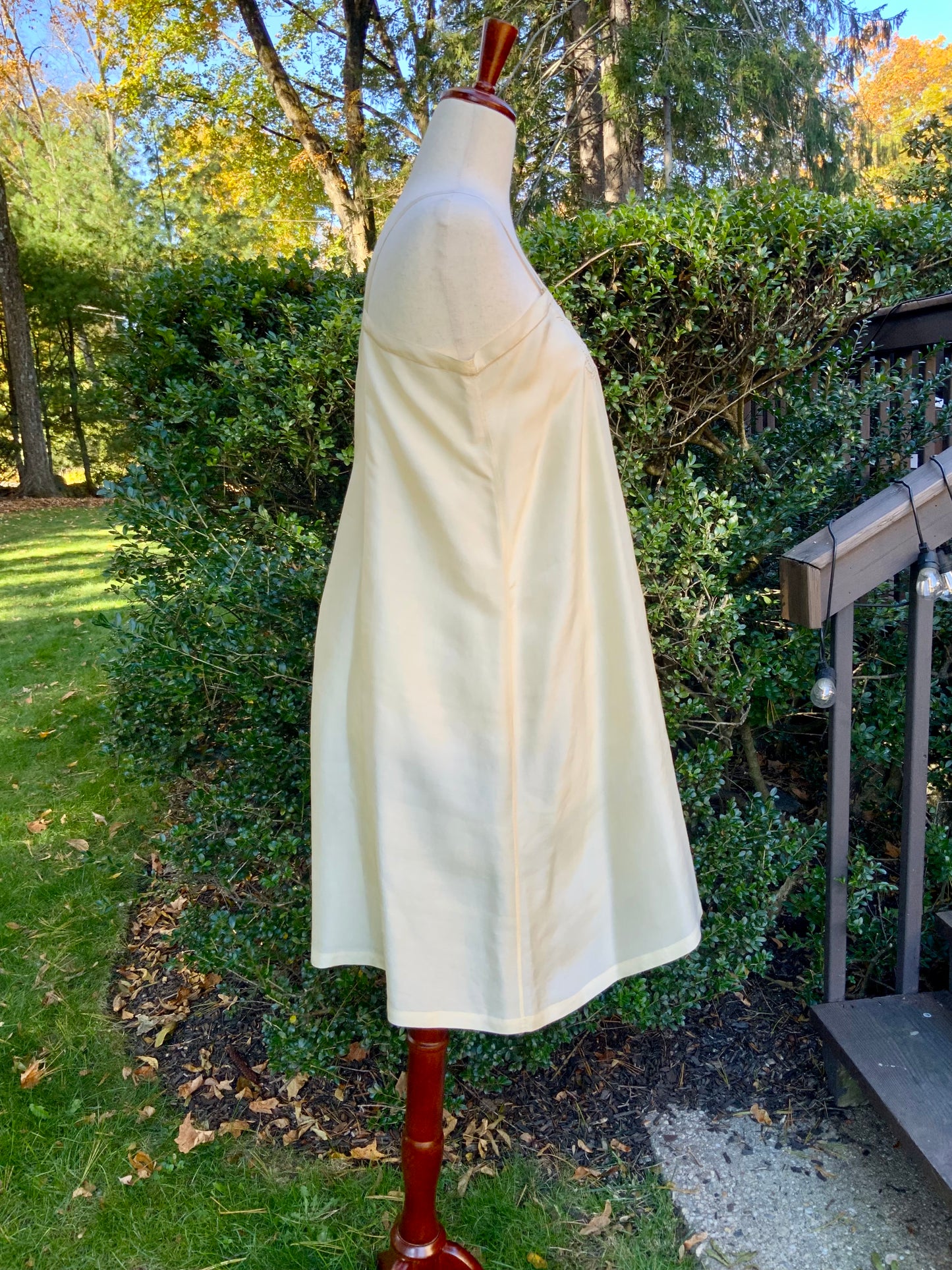 Edwardian Pure Silk Slip Dress c.1905–1915 – Hand Embroidered “Rosita” Monogram | Antique Lingerie Heirloom -ED23