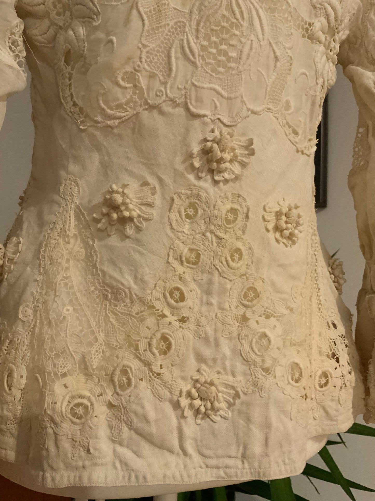 Edwardian Irish Lace & Embroidered Cotton Jacket – 1900s - ED26