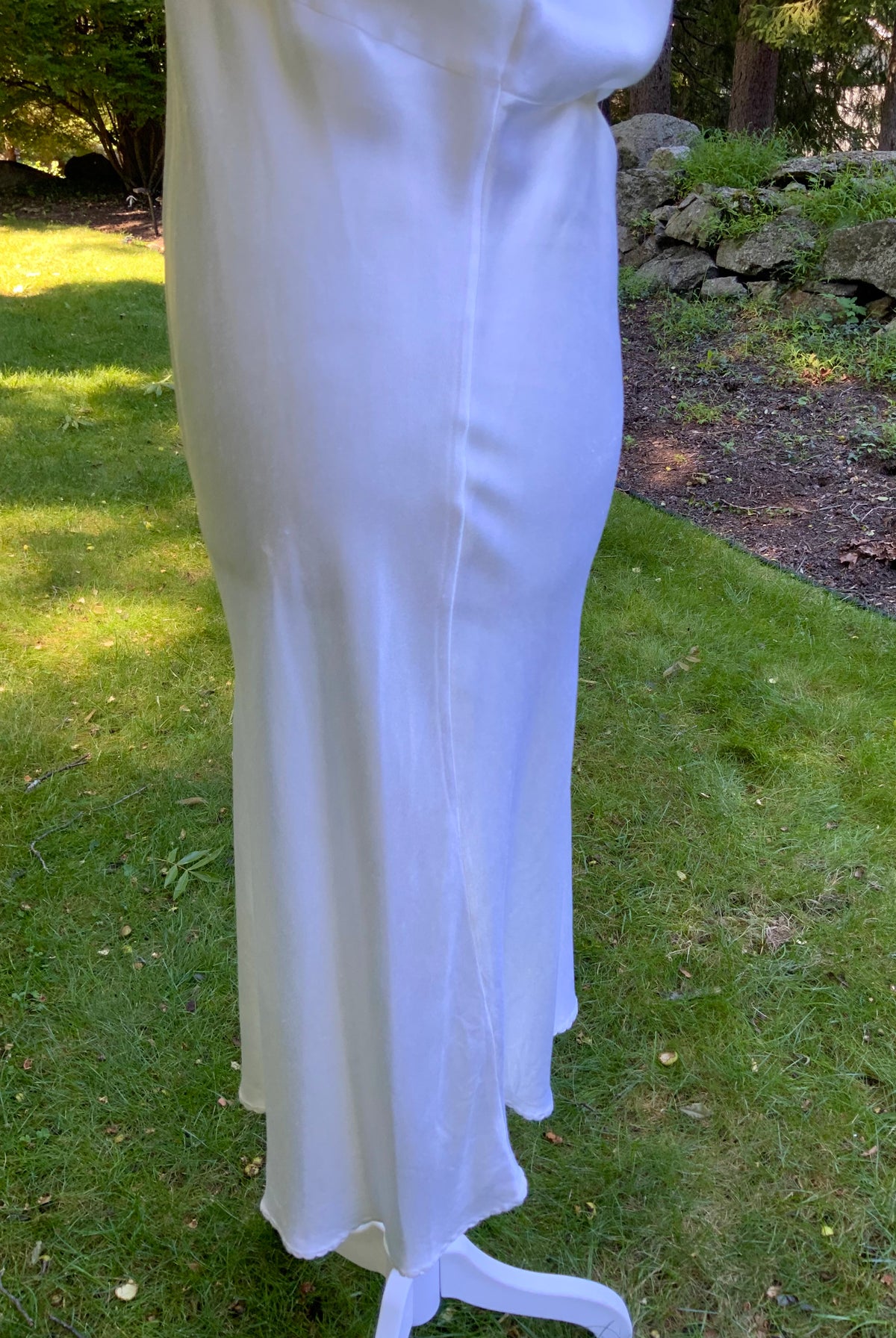 1930s Ivory Satin Bias Cut Slip Dress.40BY