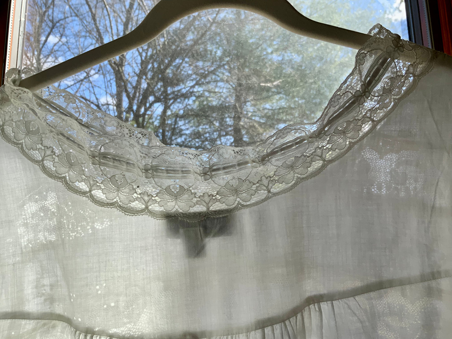 Vintage 1970s Christian Dior Lingerie White Cotton Lace Nightgown Dress | Romantic Edwardian Revival-70Z