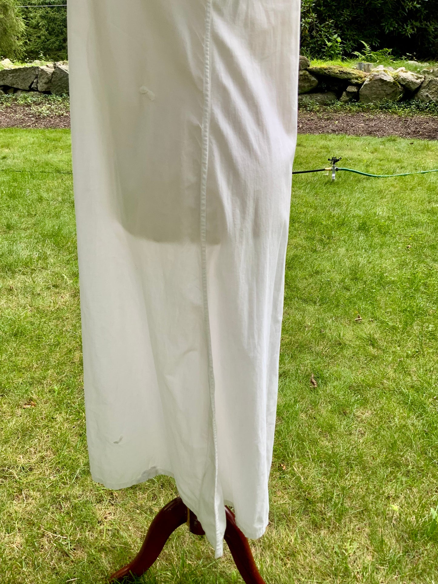 Late Edwardian White Cotton Nightgown. Antique Embroidered Cutwork Dress. Circa 1910s.ED100