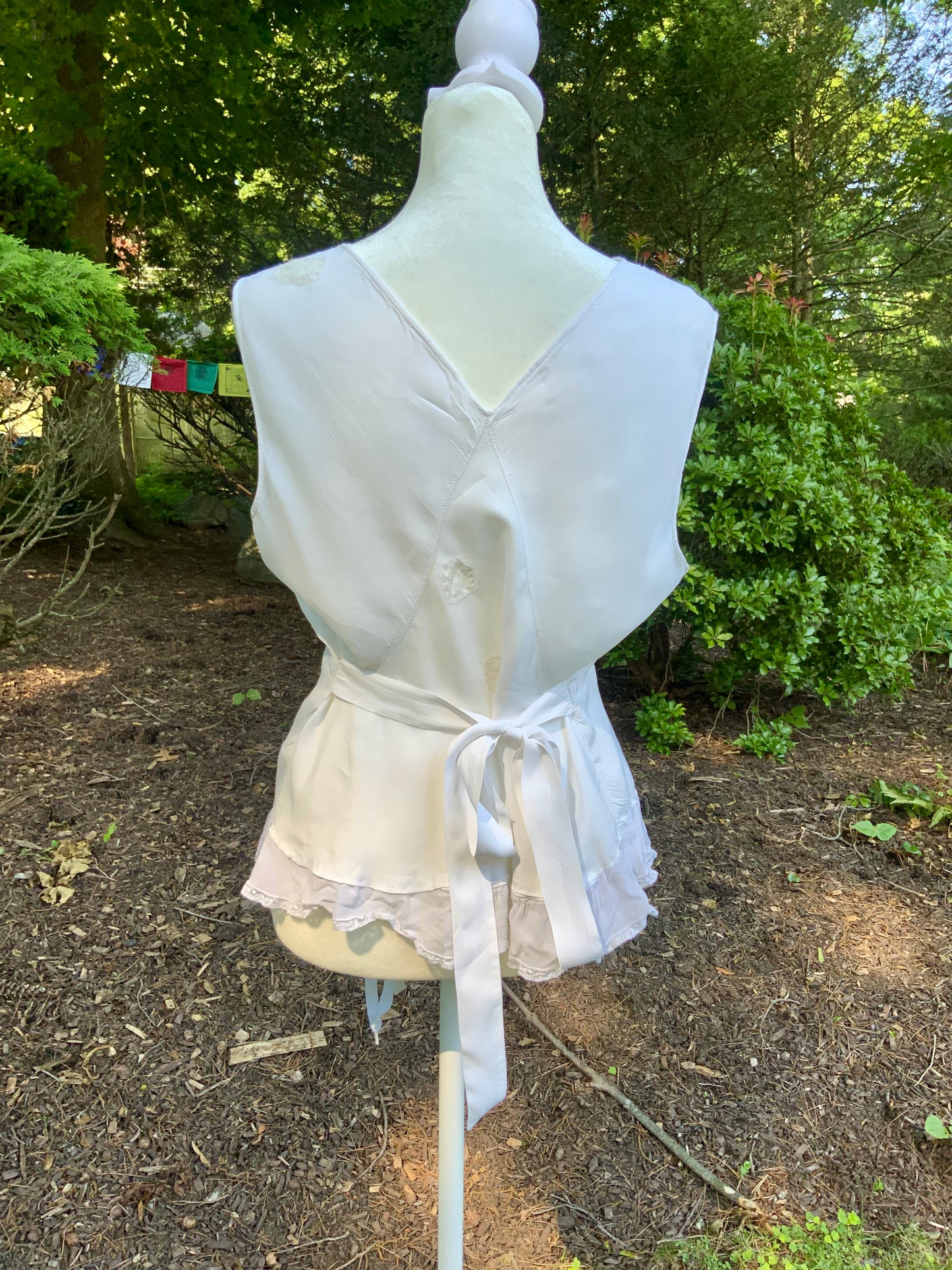 1930s Art Deco Embroidered Wrap Top | Reimagined from an Antique Nightgown-30DL