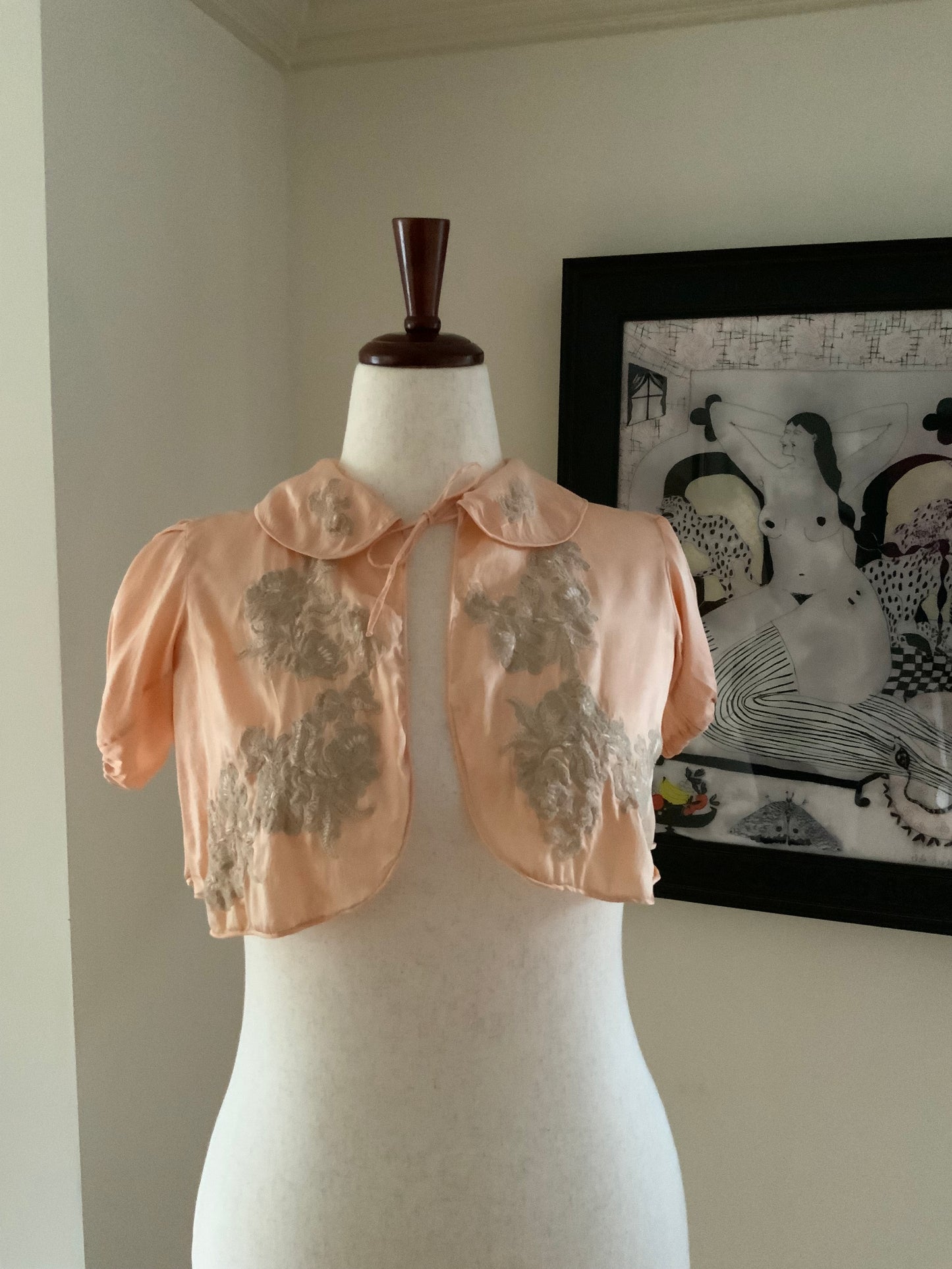 Silk Lace Bed Jacket -30s