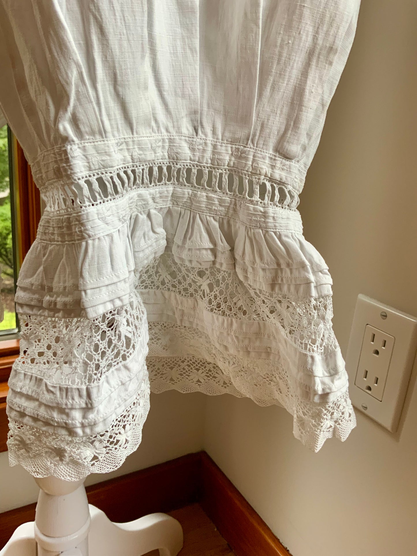 Antique Edwardian White Cotton Bloomers | Monogrammed Lace Pantaloons | Romantic Heirloom Lingerie-ED85