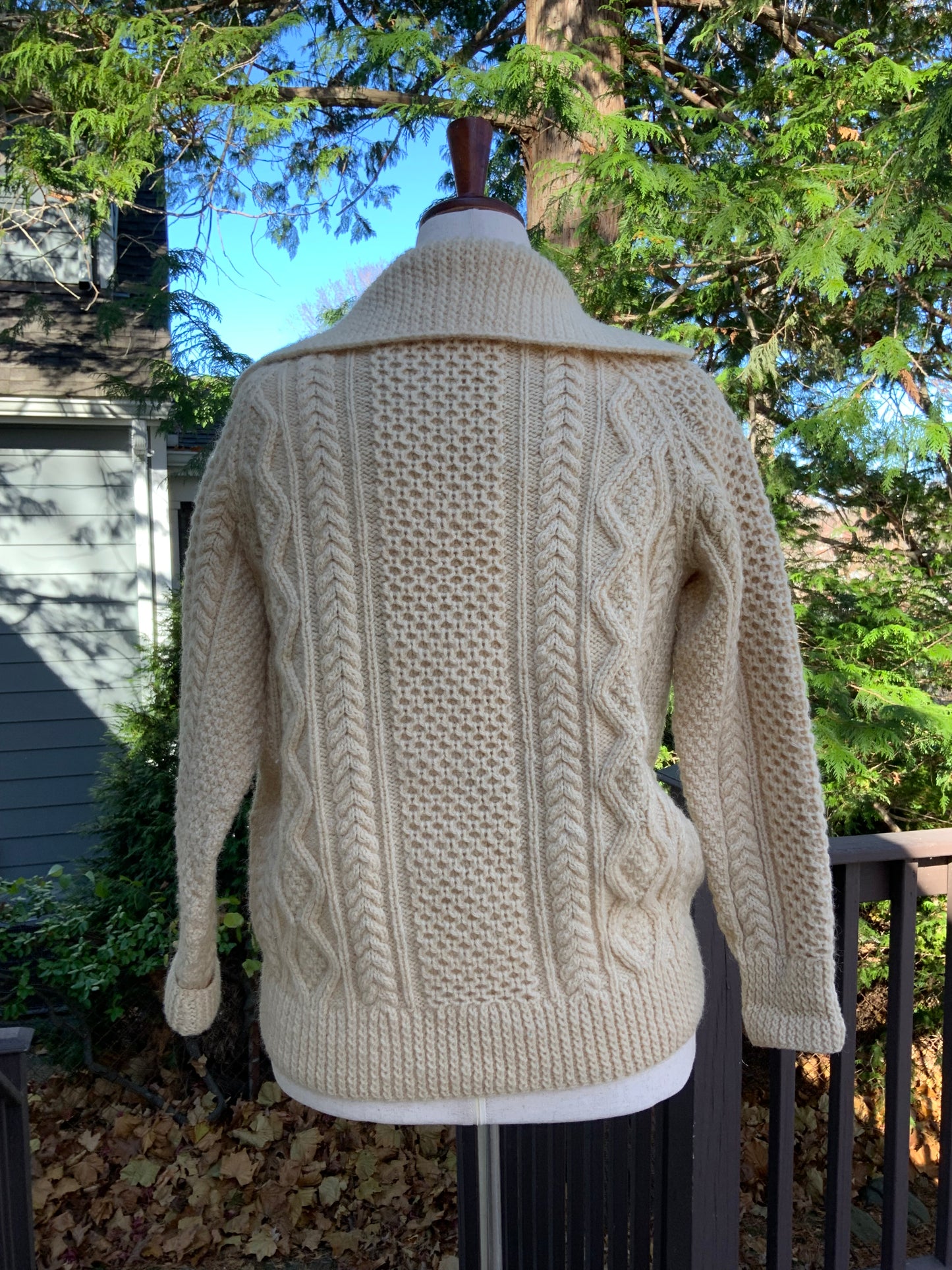 Chunky Knit Pure Irish Wool Cardigan -70s