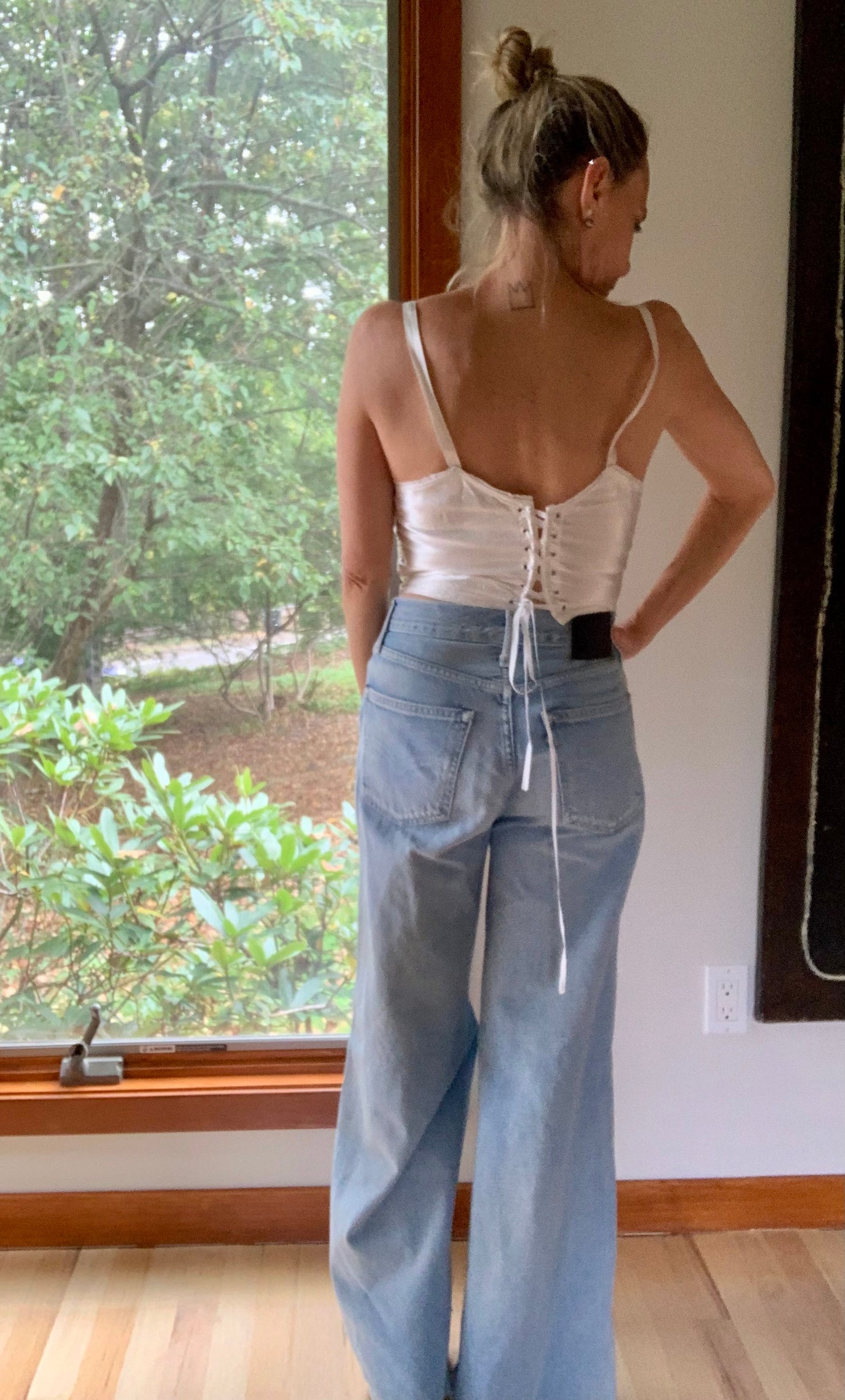 Satin Longline Bra - 50s Bullet Bra - Vintage Bustier - 50s - 50BP