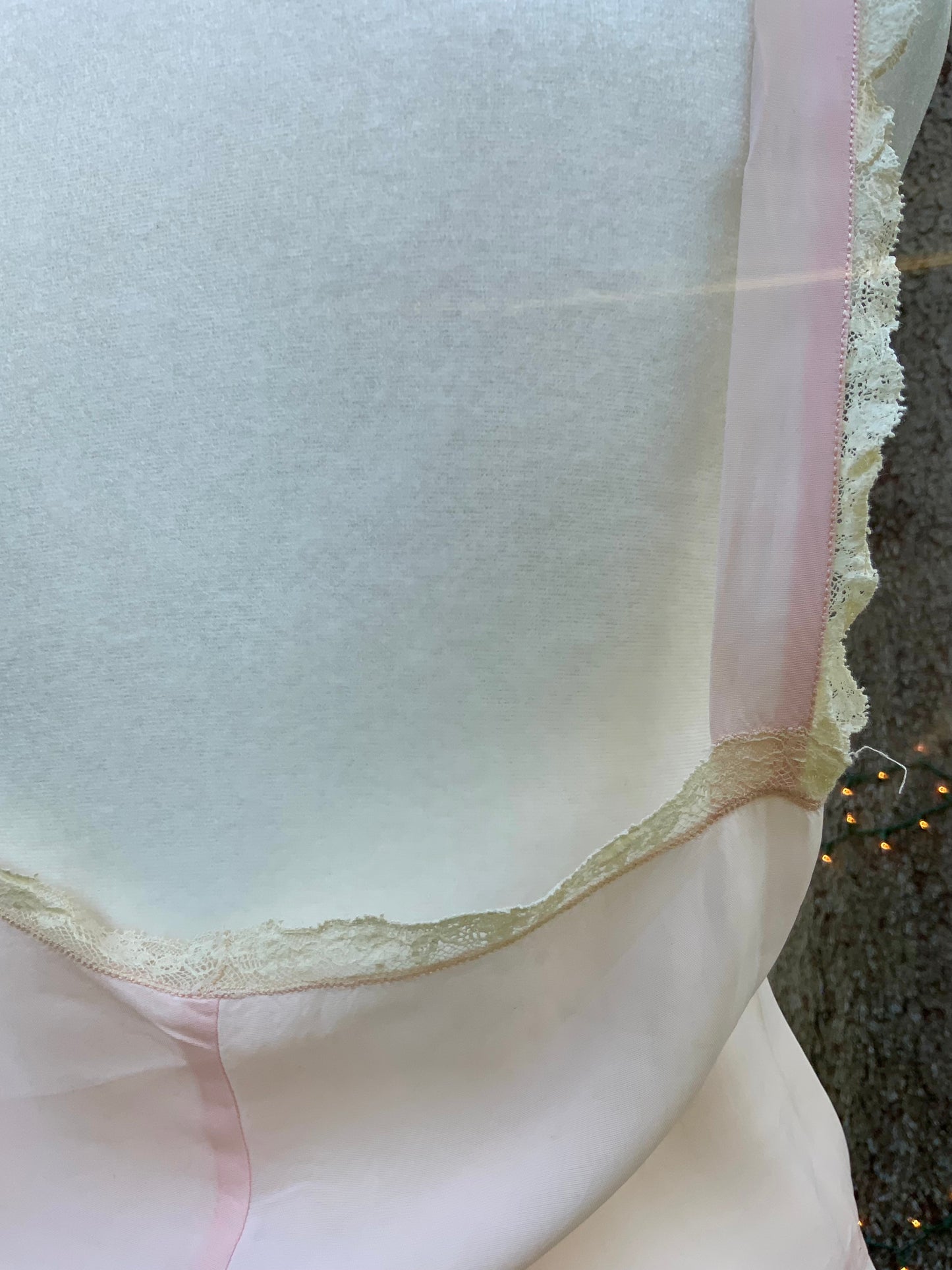 1930s Blush Rayon Nightgown – Art Deco Plissé, Embroidery & Lace - 30AY