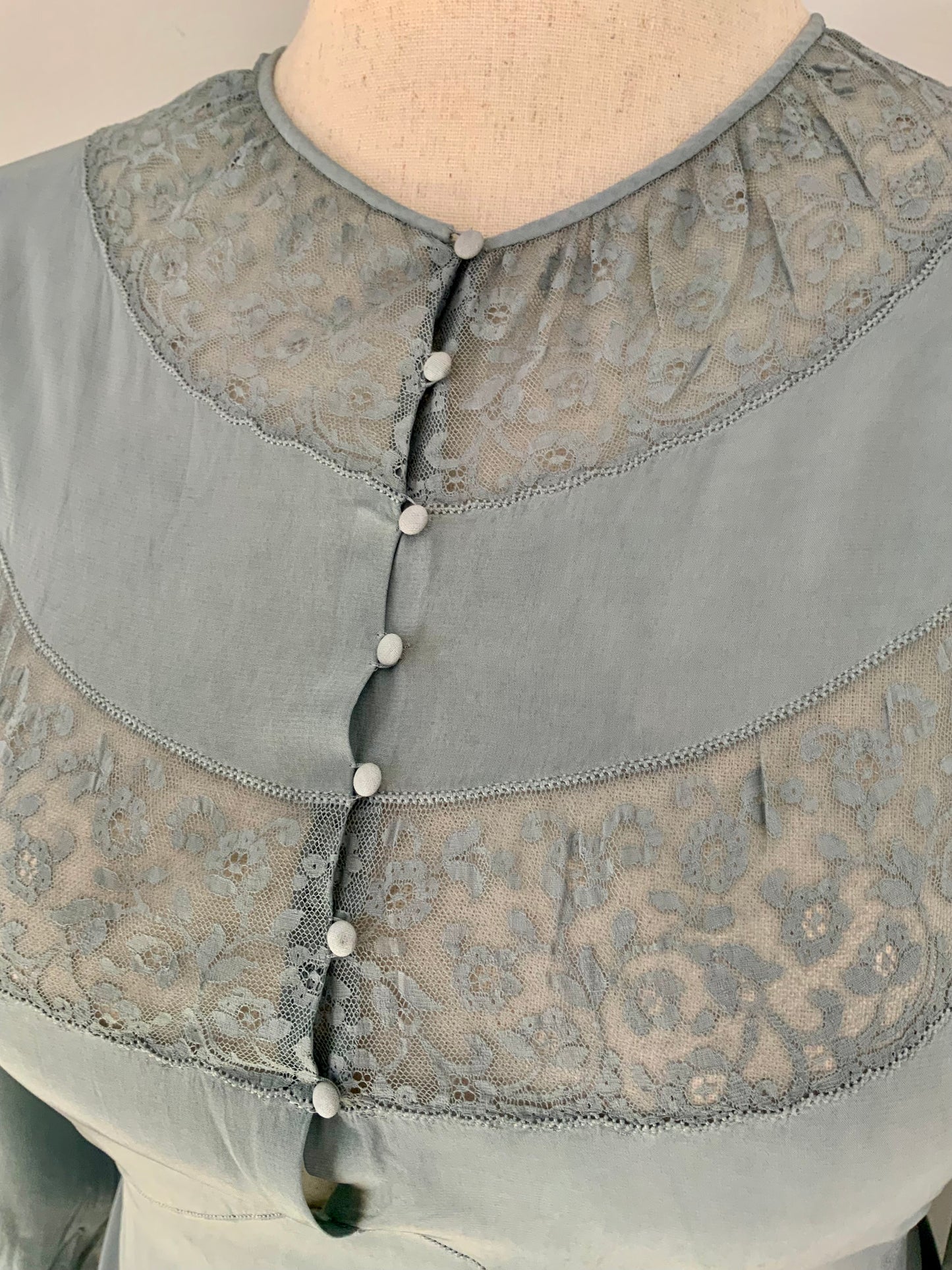 Hand Dyed Vintage Sheer Nightgown Dress – Sage Green Ombré – Lace Detail – One of a Kind
- 30Z