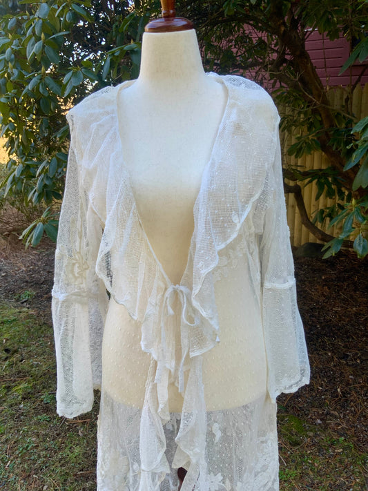 Museum-Quality Edwardian Lace Ceremonial Lingerie Tunic, Circa 1900–1910-ED30