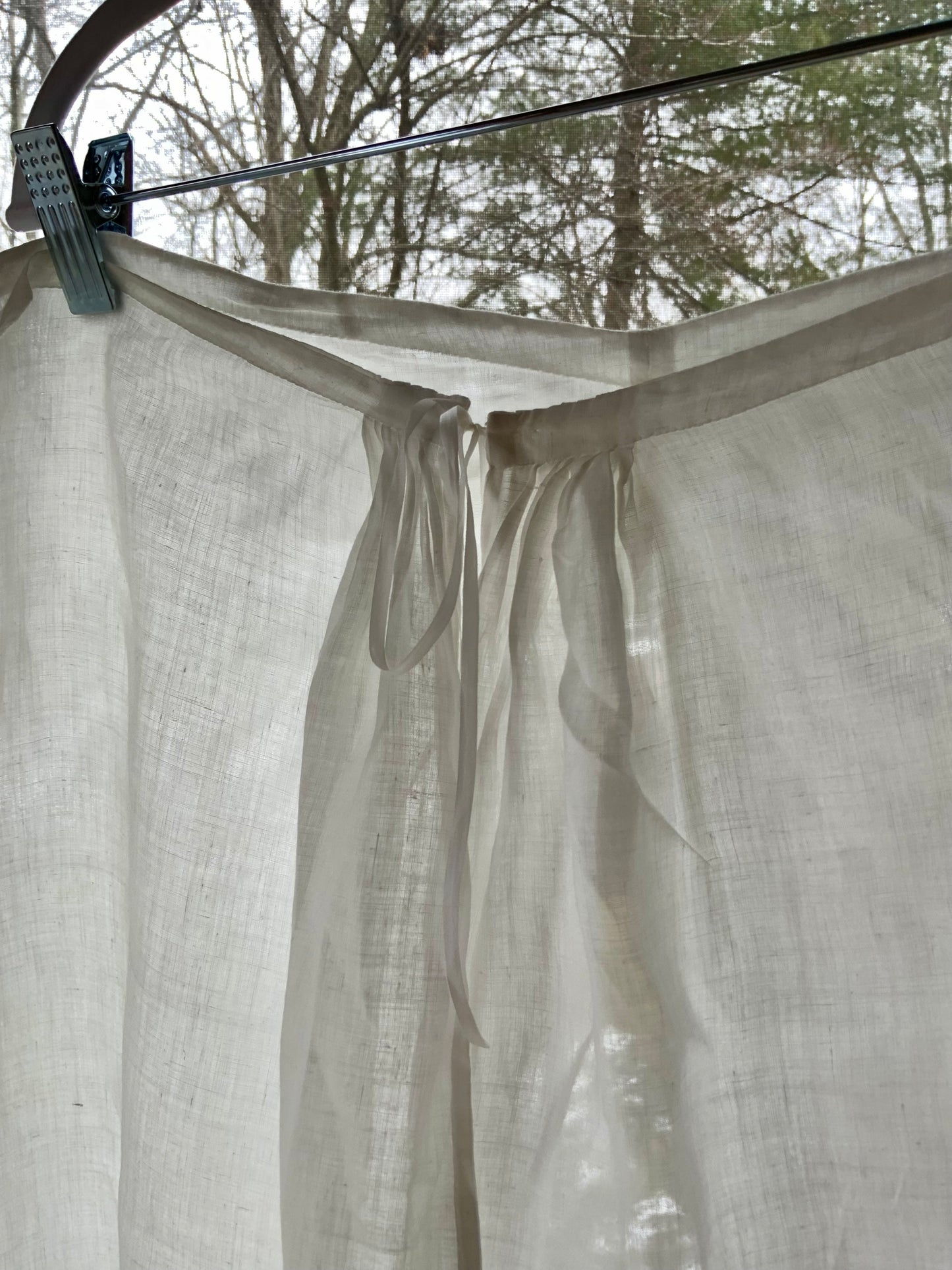 Antique Edwardian Split Bloomers with Hand Embroidered Birds & Monogram – Lace Trim Cotton Batiste Drawers c.1905–1915