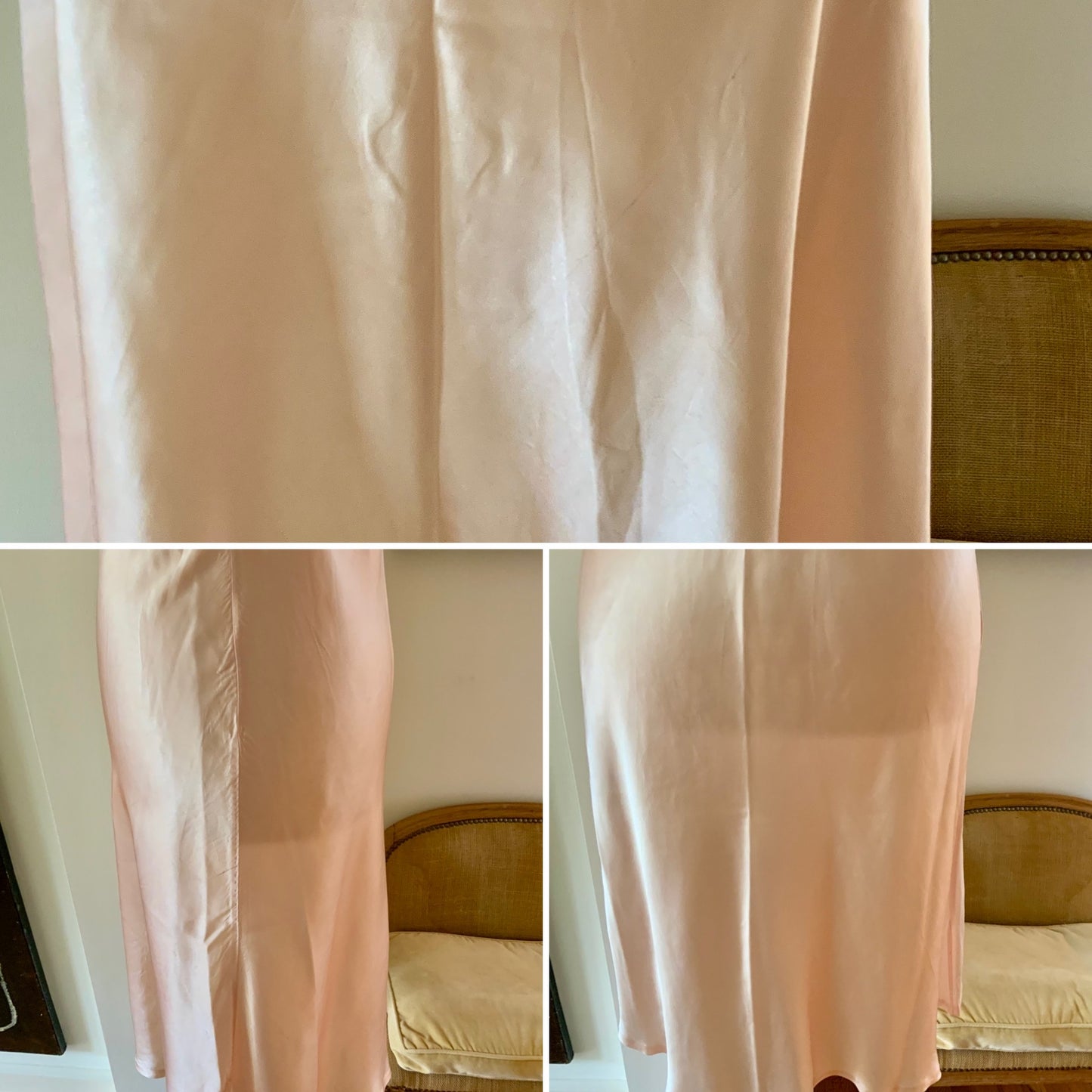 Pink Satin Slip Dress - 40s