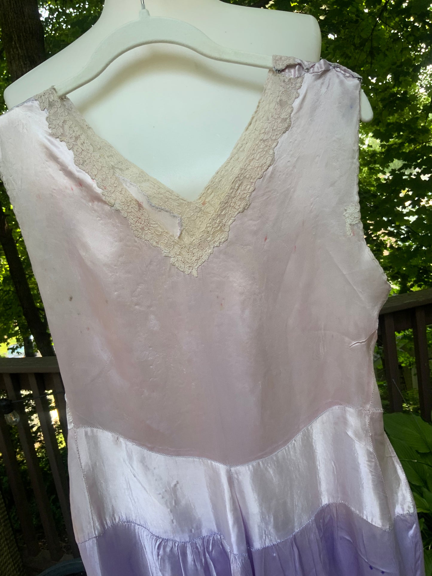 Hand Dyed Satin Nightgown- 50s