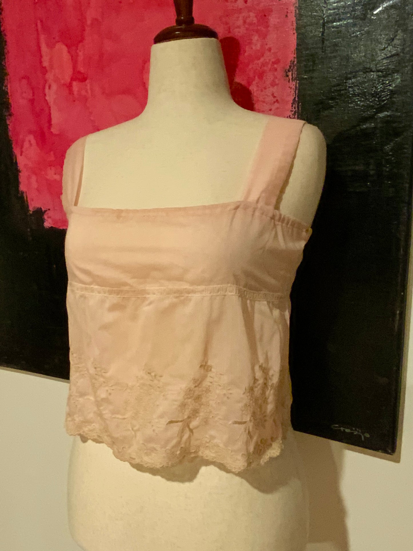 Edwardian Silk Camisole Corset Cover c.1905–1915 | Antique Embroidered Lingerie Top | Belle Époque Undergarment-ED48